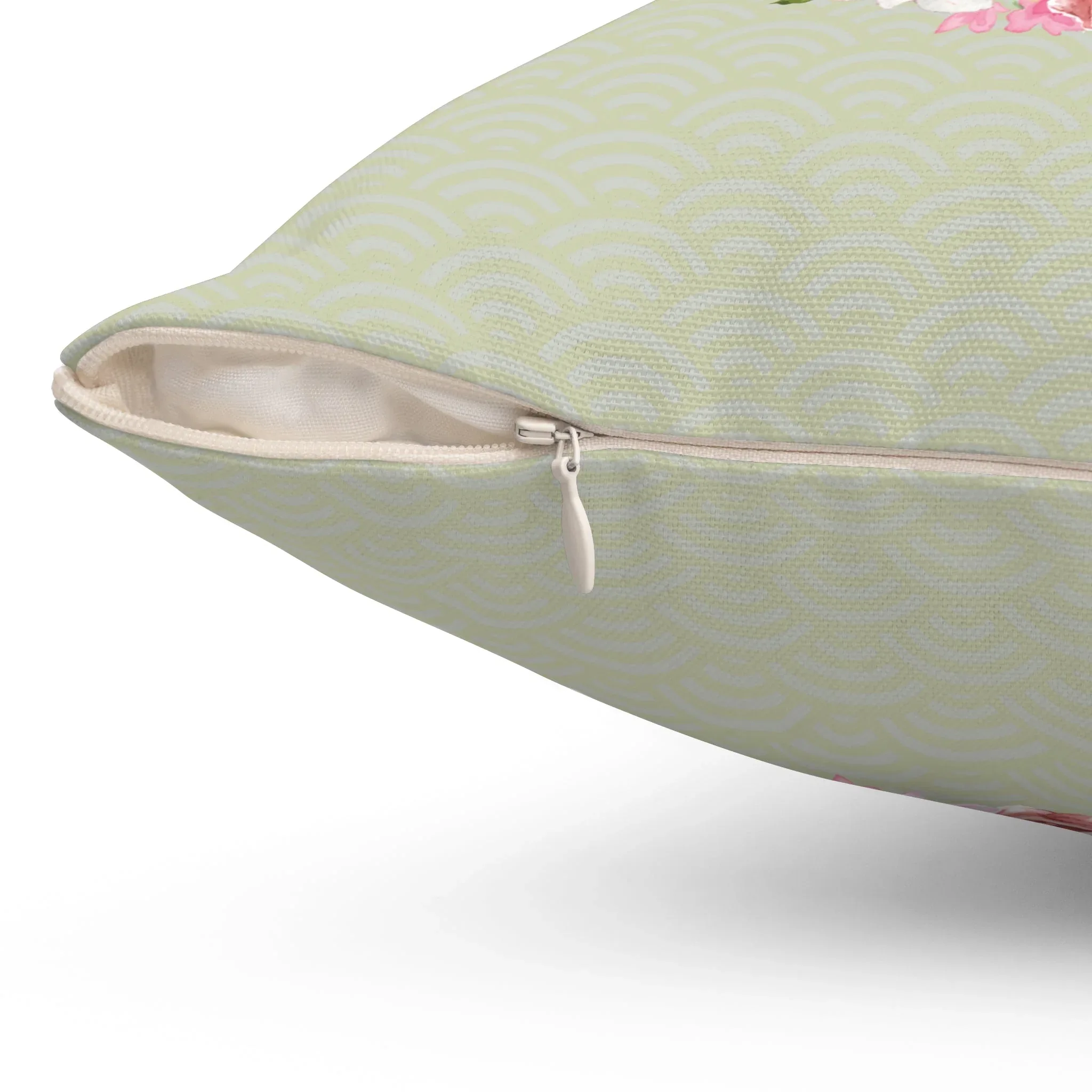 Pillow with Pansies in a Cup - Image 3