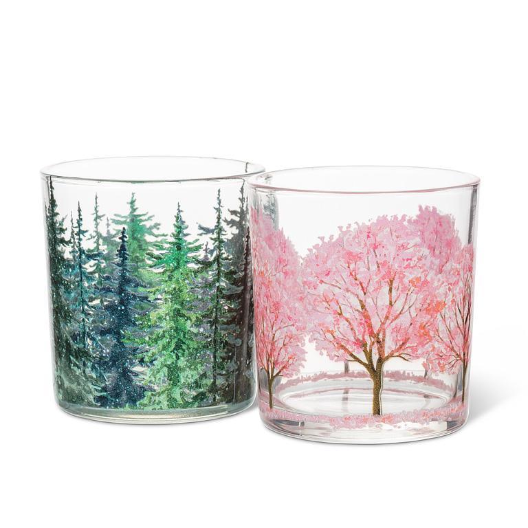 Pine Trees Votive 3 inch Glass Candle Holder - Image 4