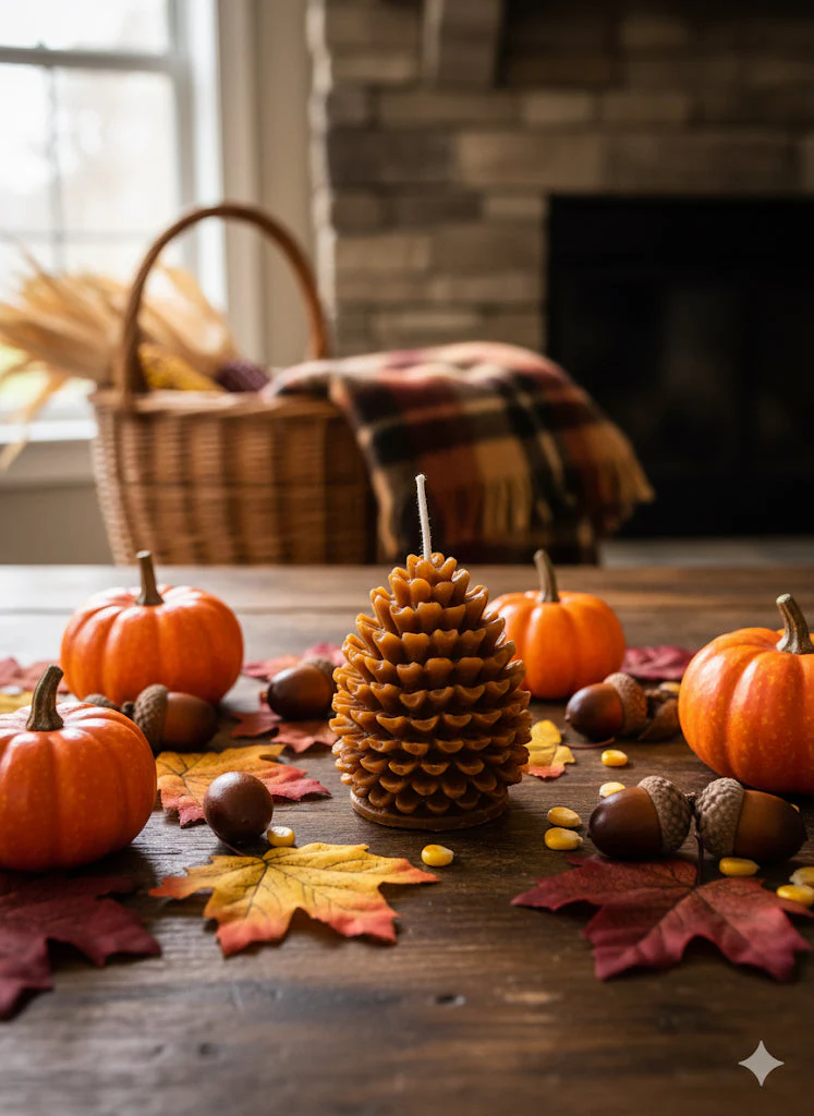 Pinecone Candle | Rustic Fall Decor - Image 2