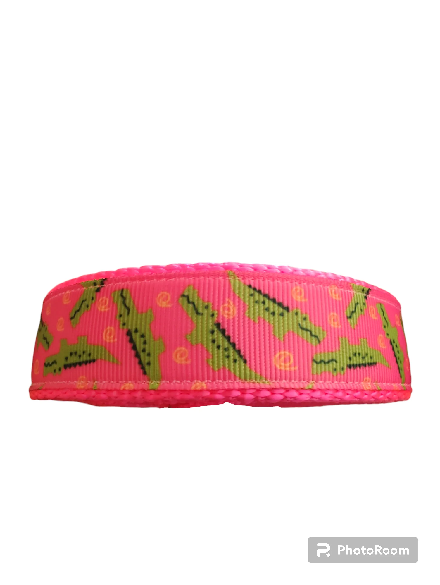 Pink Alligator Hot Pink Nylon Dog Collar MD, LG, XL, Leash - Image 2
