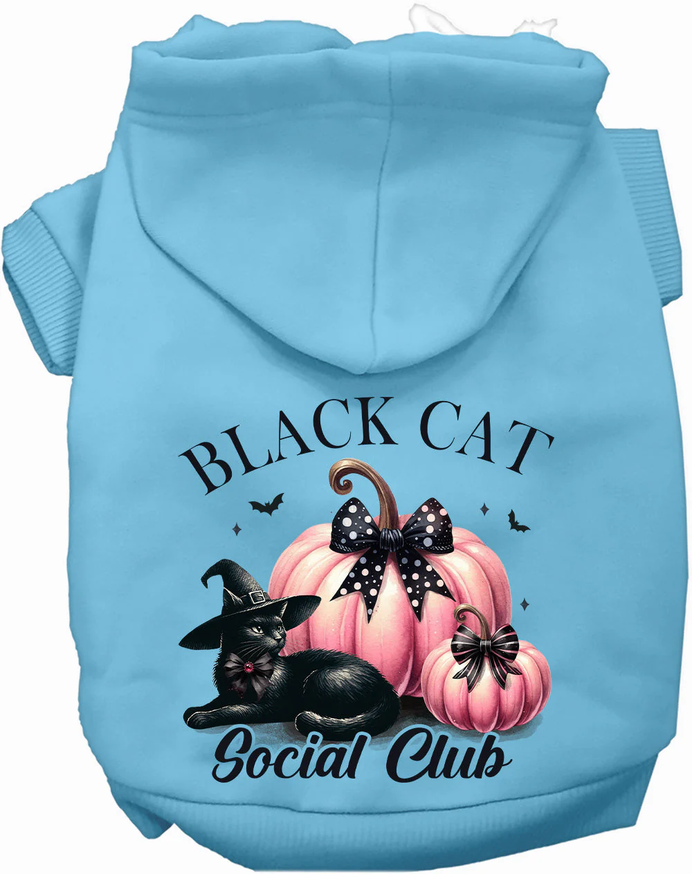 Pink and Black Cat Social Club Halloween Pet Hoodie - Image 3