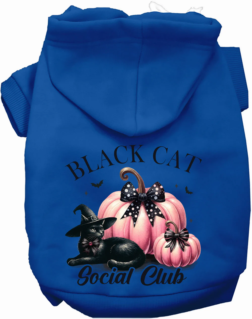 Pink and Black Cat Social Club Halloween Pet Hoodie - Image 4