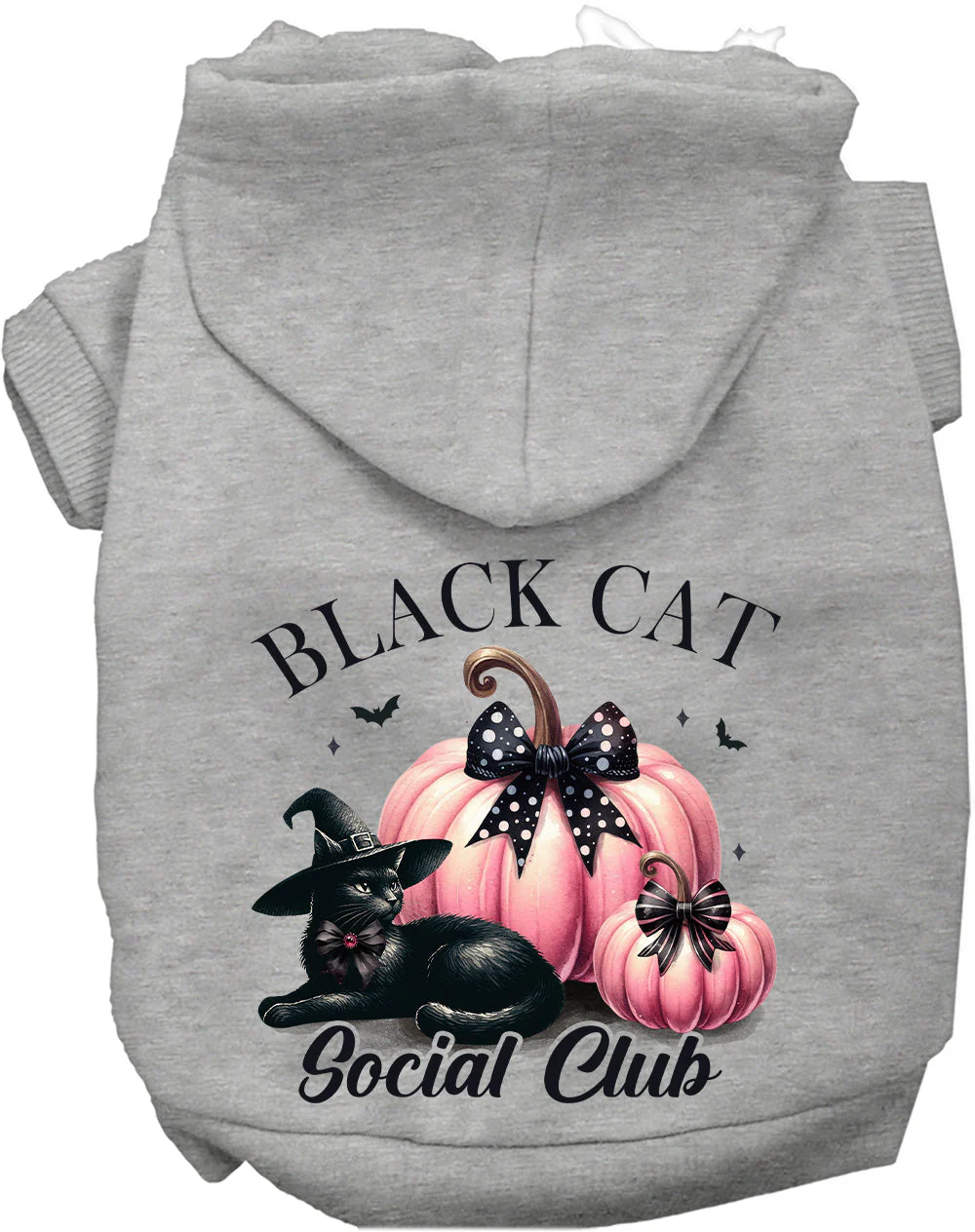 Pink and Black Cat Social Club Halloween Pet Hoodie - Image 7