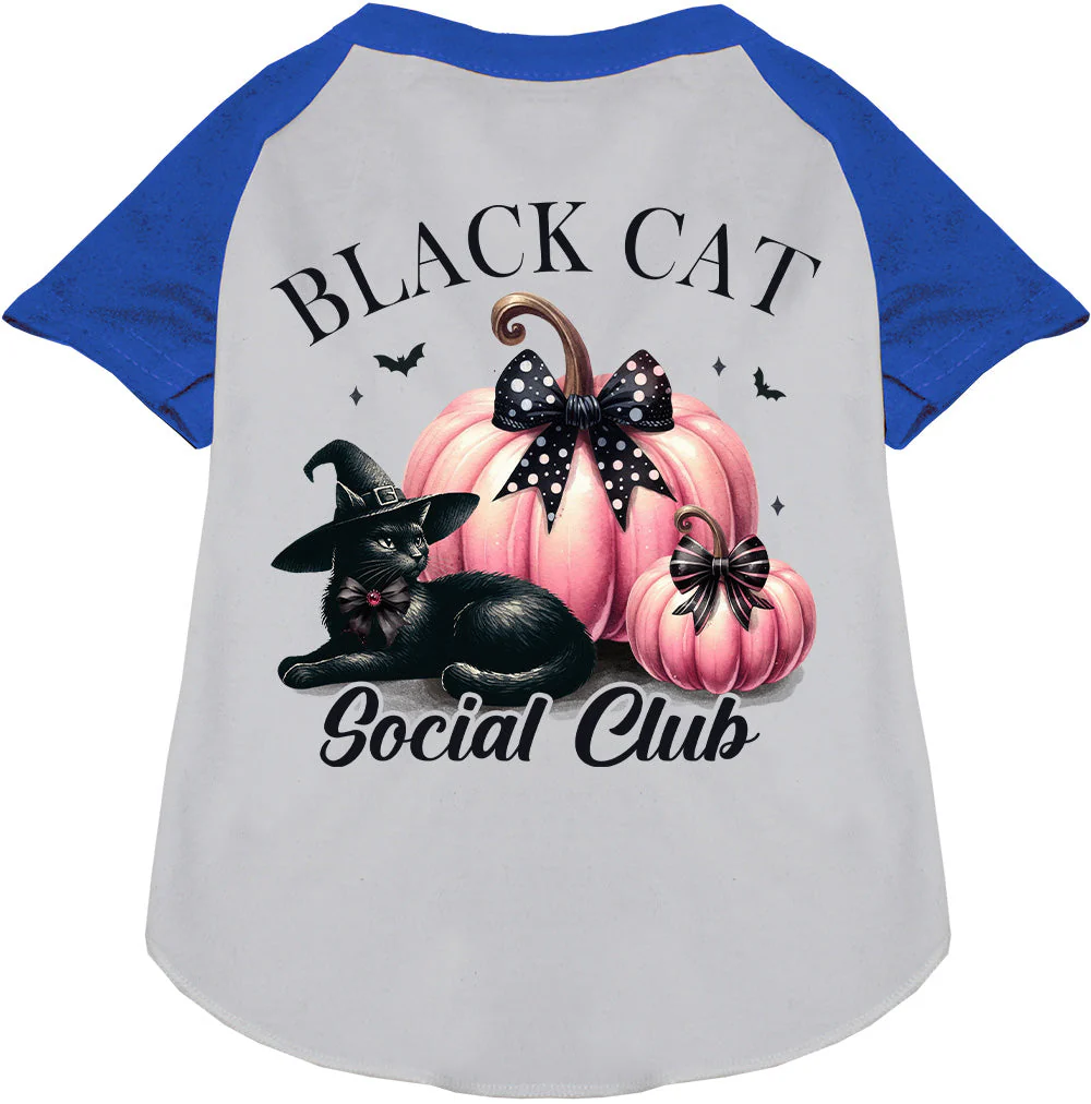 Pink and Black Cat Social Club Pet Raglan Shirt - Image 4