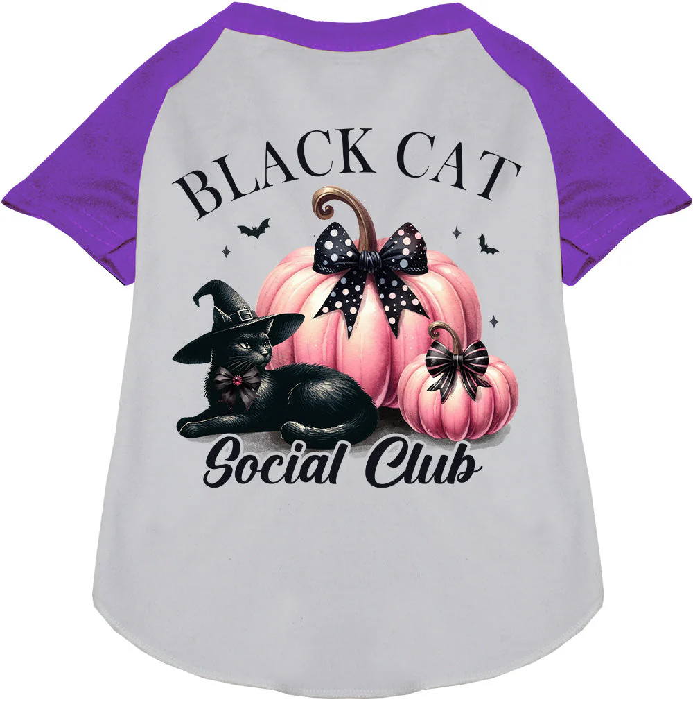 Pink and Black Cat Social Club Pet Raglan Shirt - Image 6