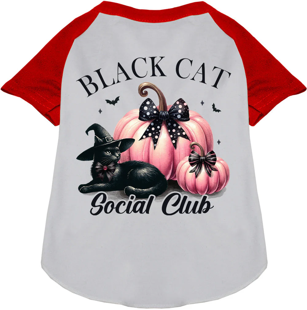 Pink and Black Cat Social Club Pet Raglan Shirt - Image 7