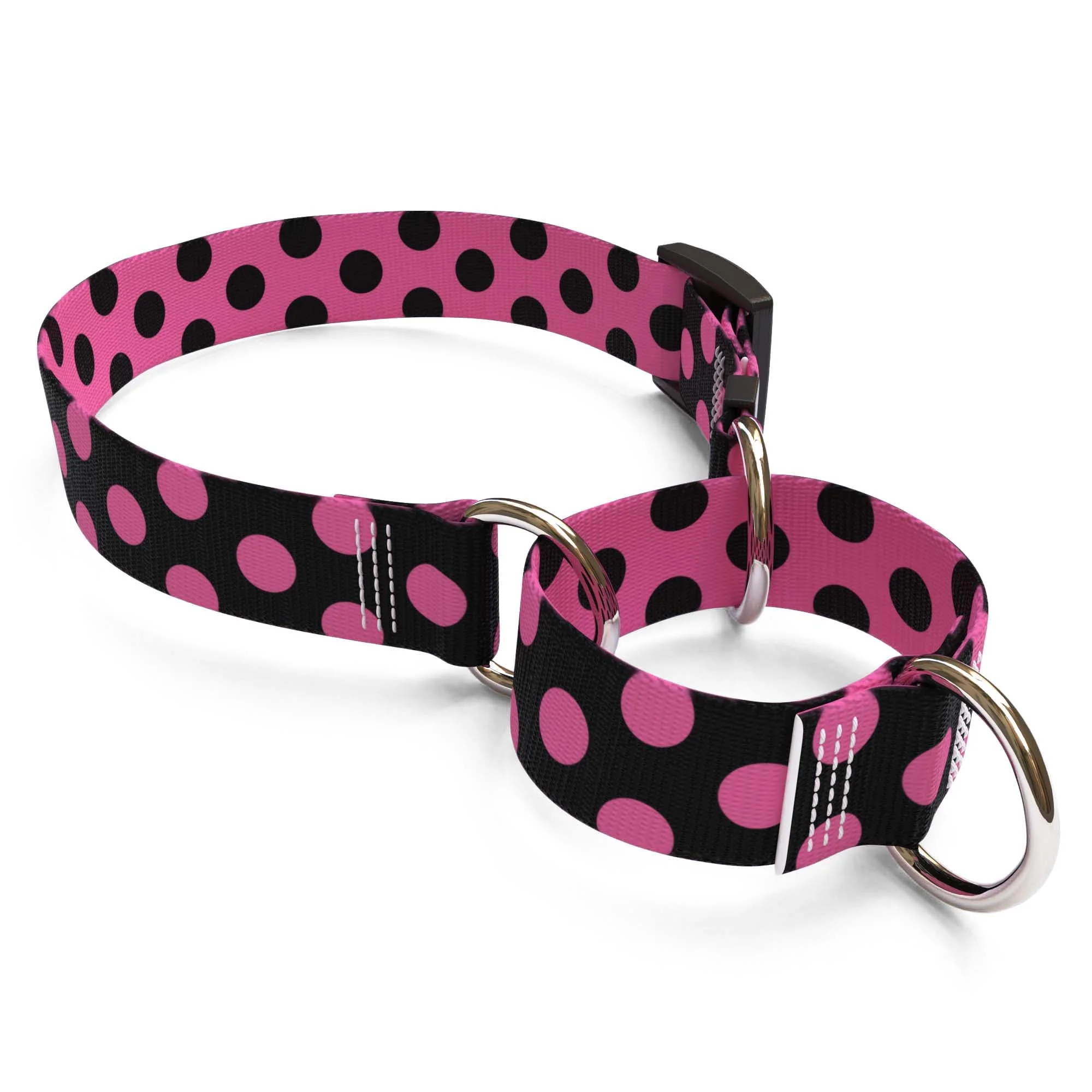 Pink and Black Polka Dot Dog Collar - Image 3