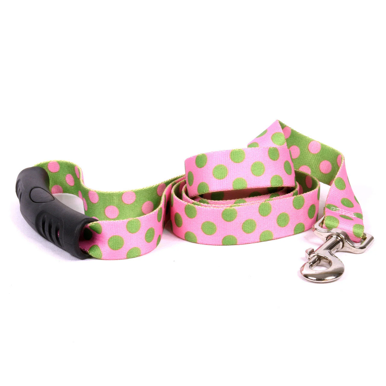 Pink and Green Polka Dot Dog Leash - Image 3