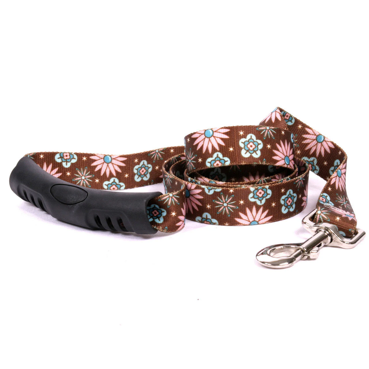 Pink and Teal Flowers Dog Leash - Image 2
