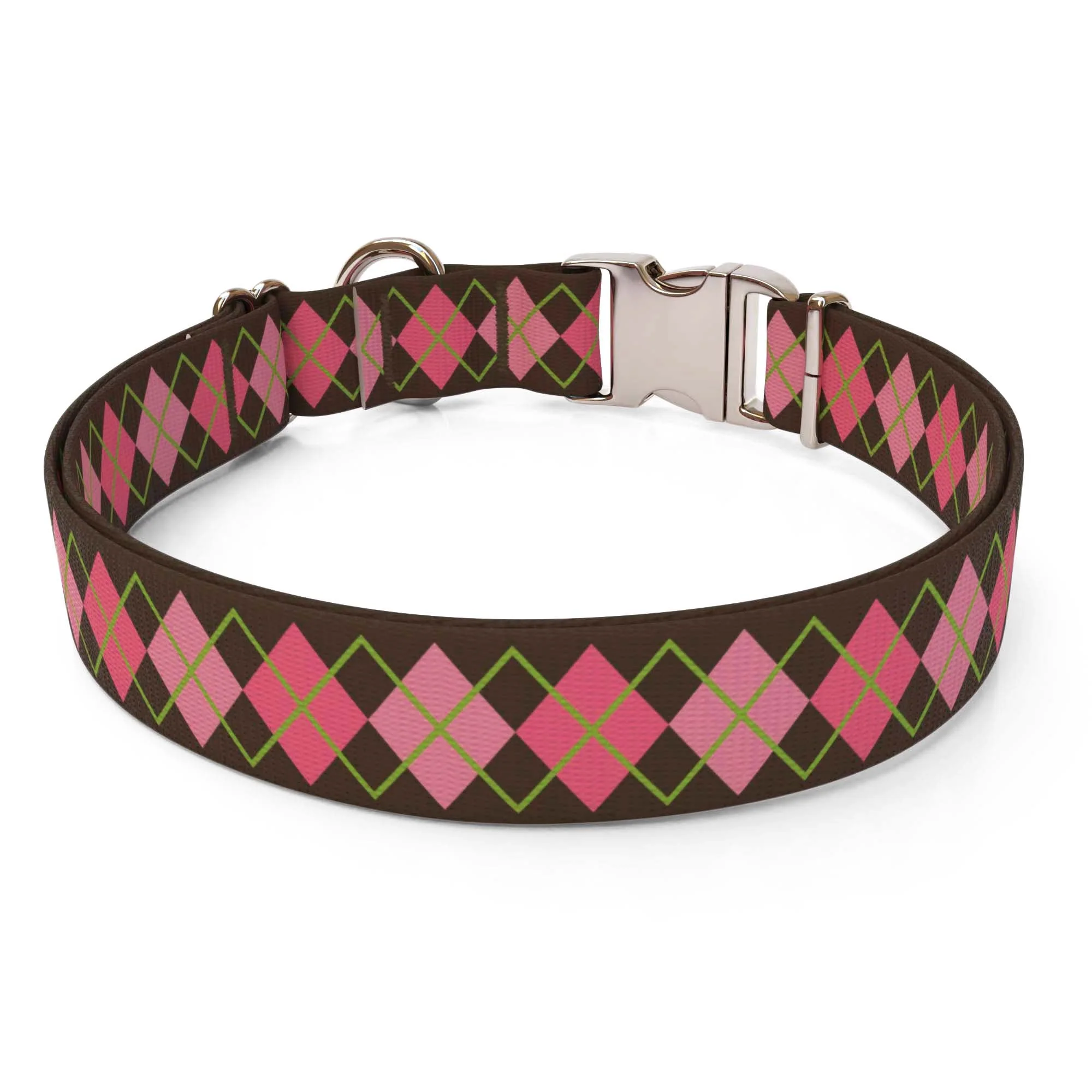 Pink Argyle Dog Collar - Image 2