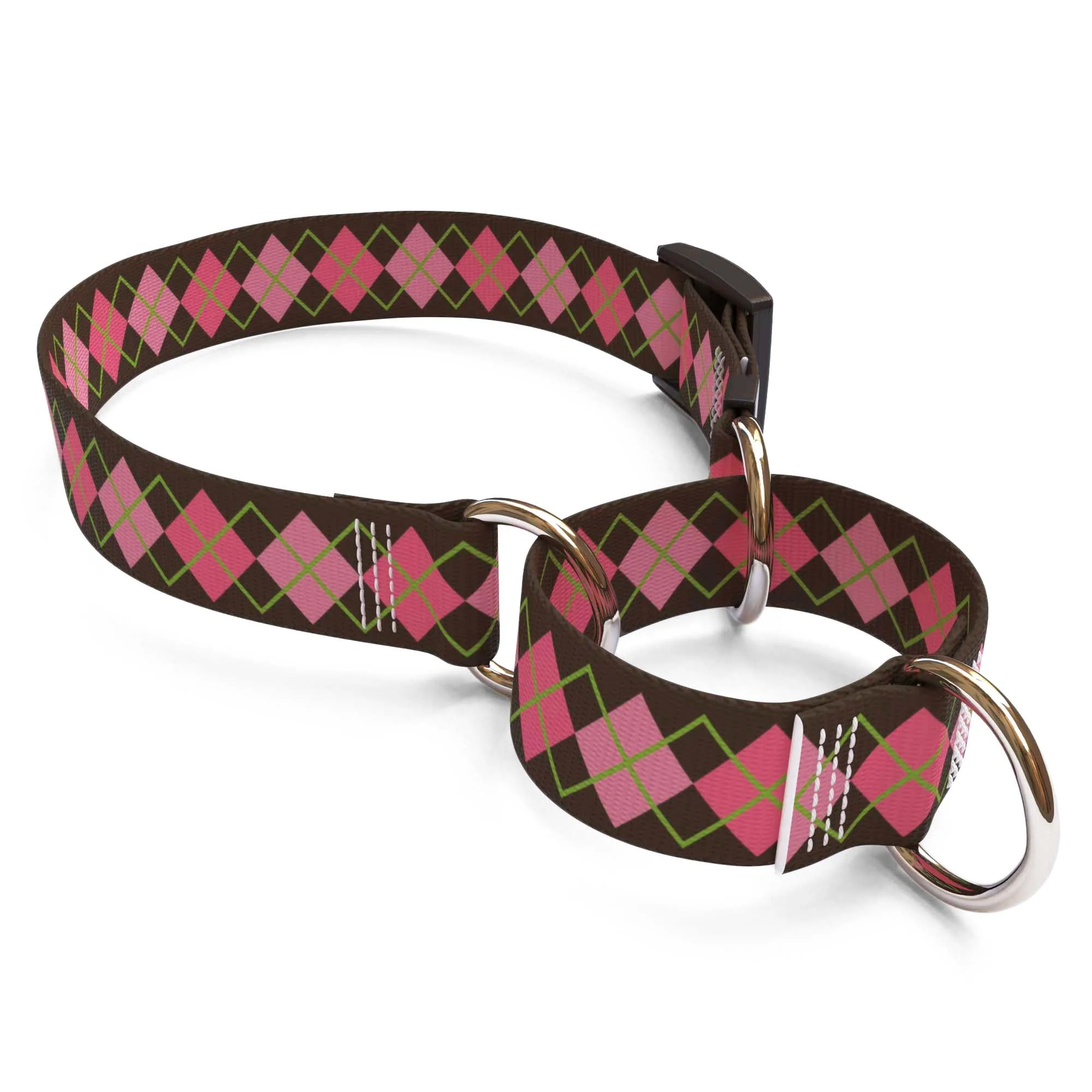 Pink Argyle Dog Collar - Image 3