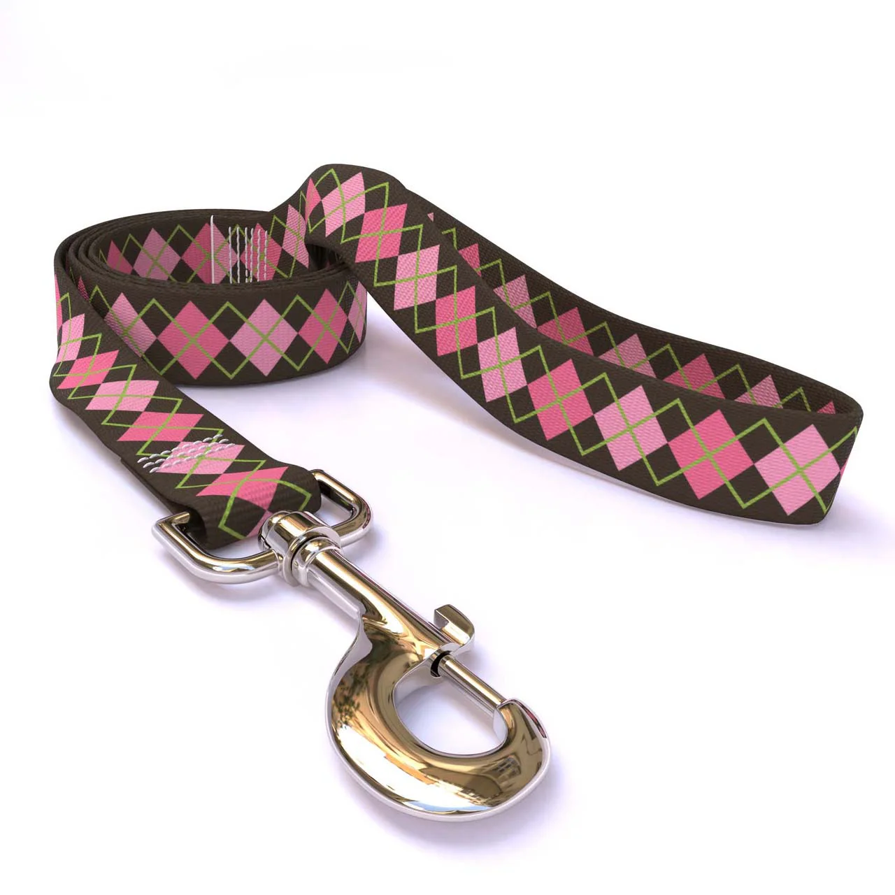 Pink Argyle Dog Leash - Image 2