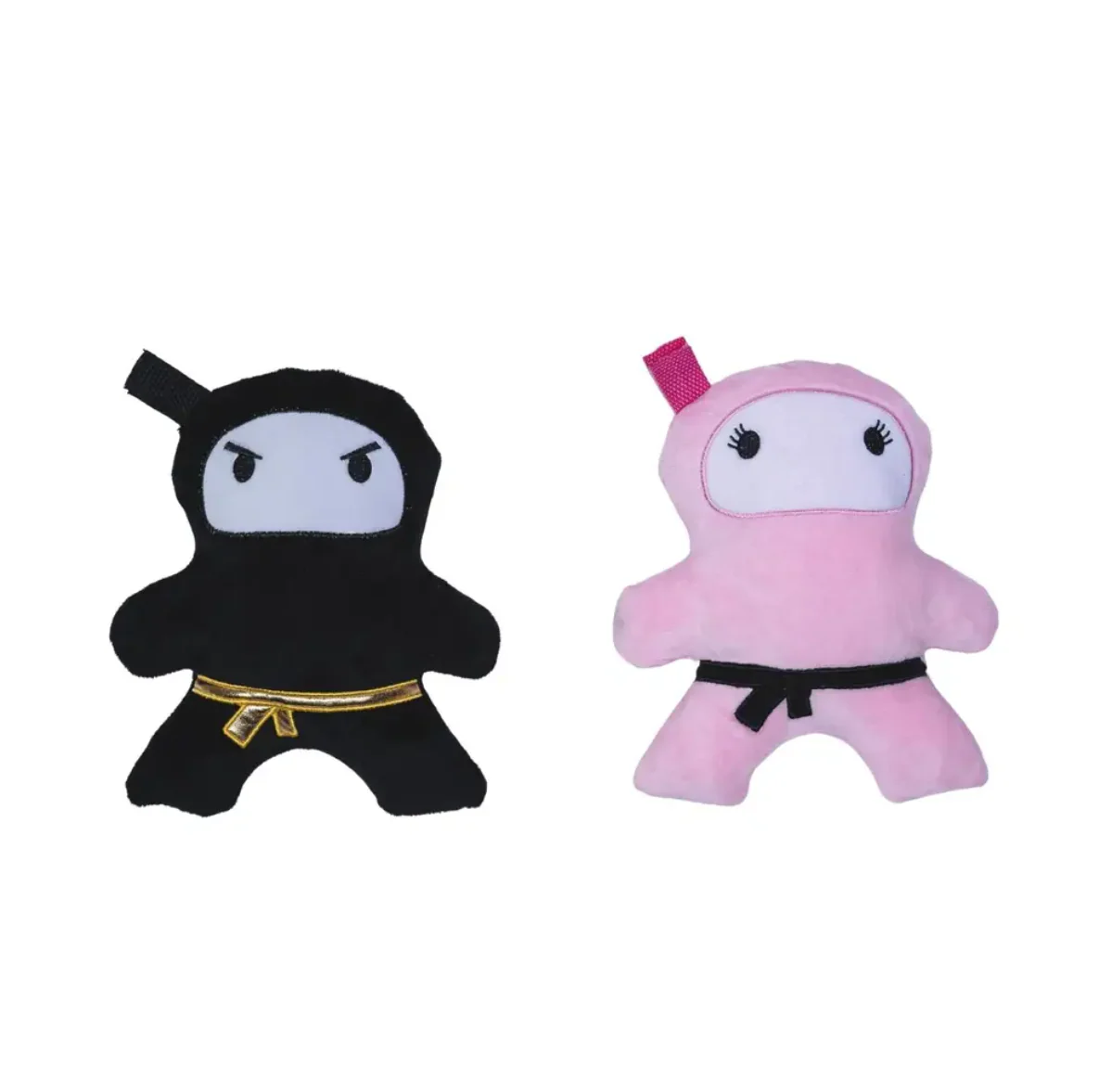 Pink & Black Ninja Love Plush Dog Toy Gift Set – with Squeaker & Crinkle Paper for Fun Play - Image 2