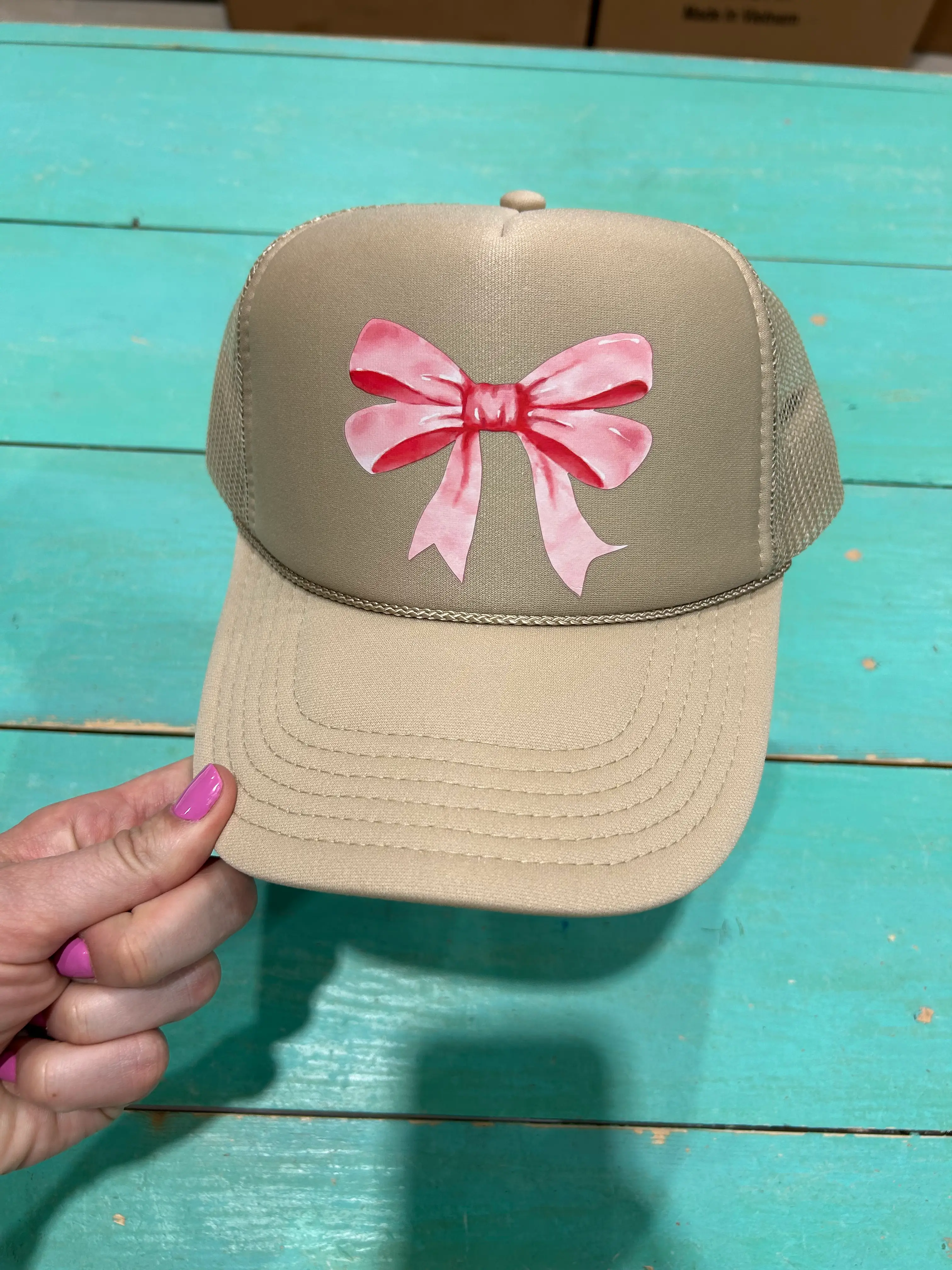 Pink Bow Trucker Hat - Image 2