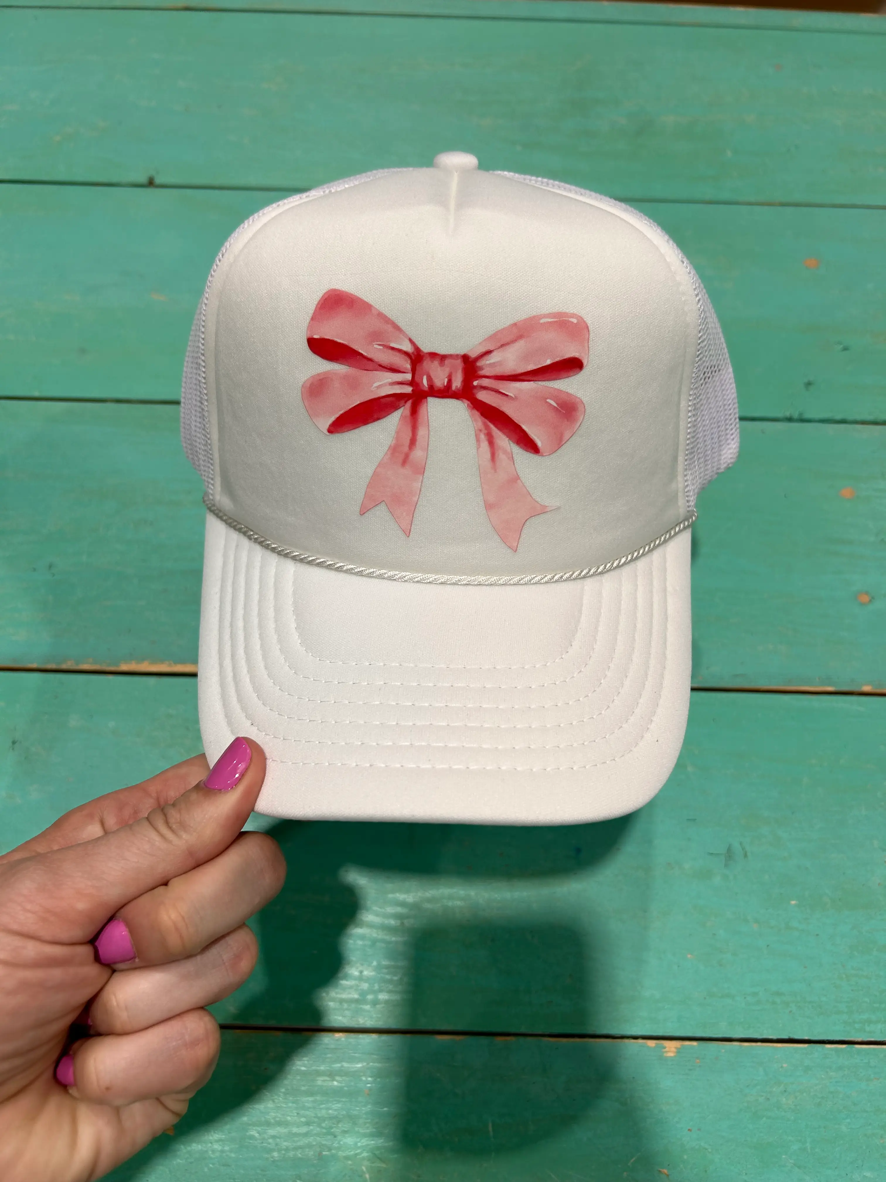 Pink Bow Trucker Hat - Image 3