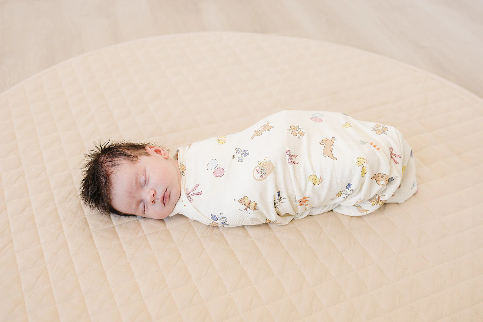 Pink Bunny Ribbed Bamboo Stretch Swaddle - Image 4