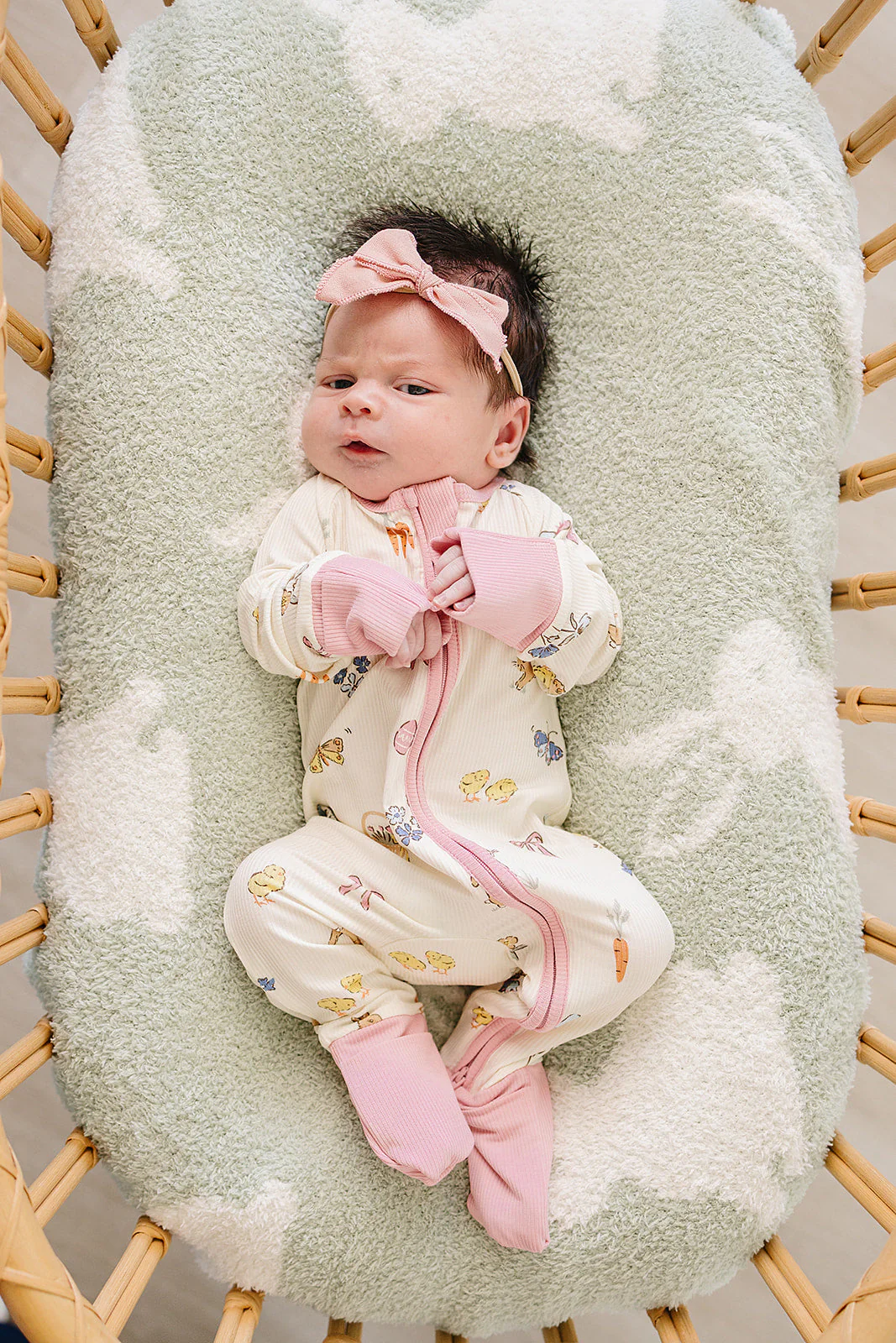 Pink Bunny Ribbed Bamboo Zipper - Image 4