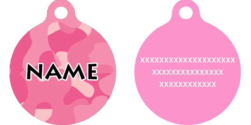 Pink Camo HD Dog ID Tag - Image 2