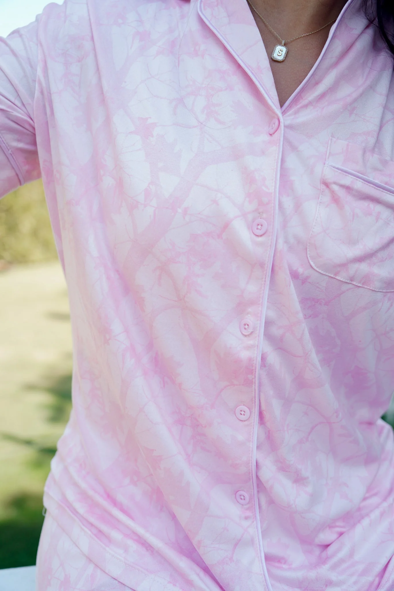 Pink Camo - Short Sleeve + Pant Pajama Set - Image 3