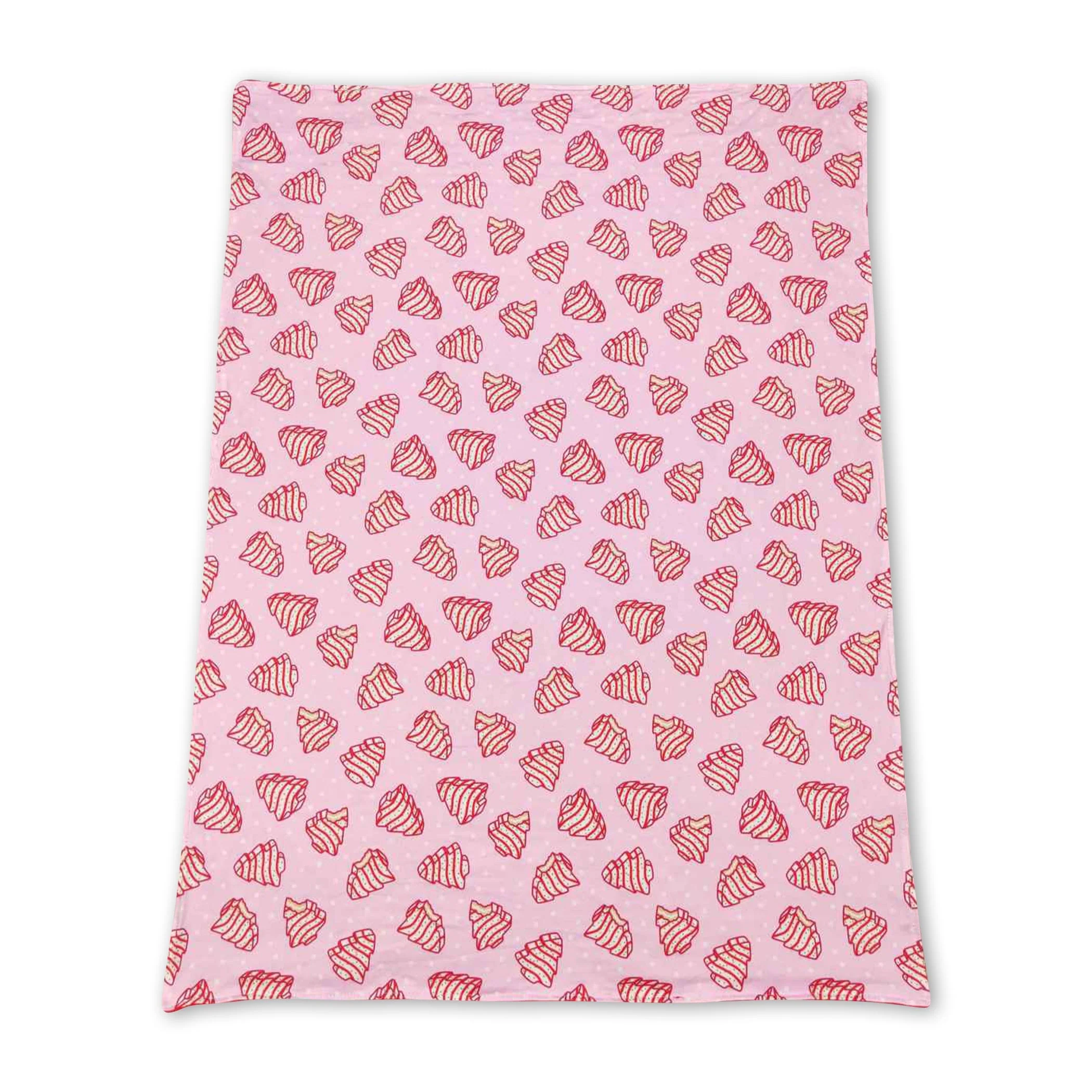 Pink Christmas tree cake baby girls blankets - Image 2