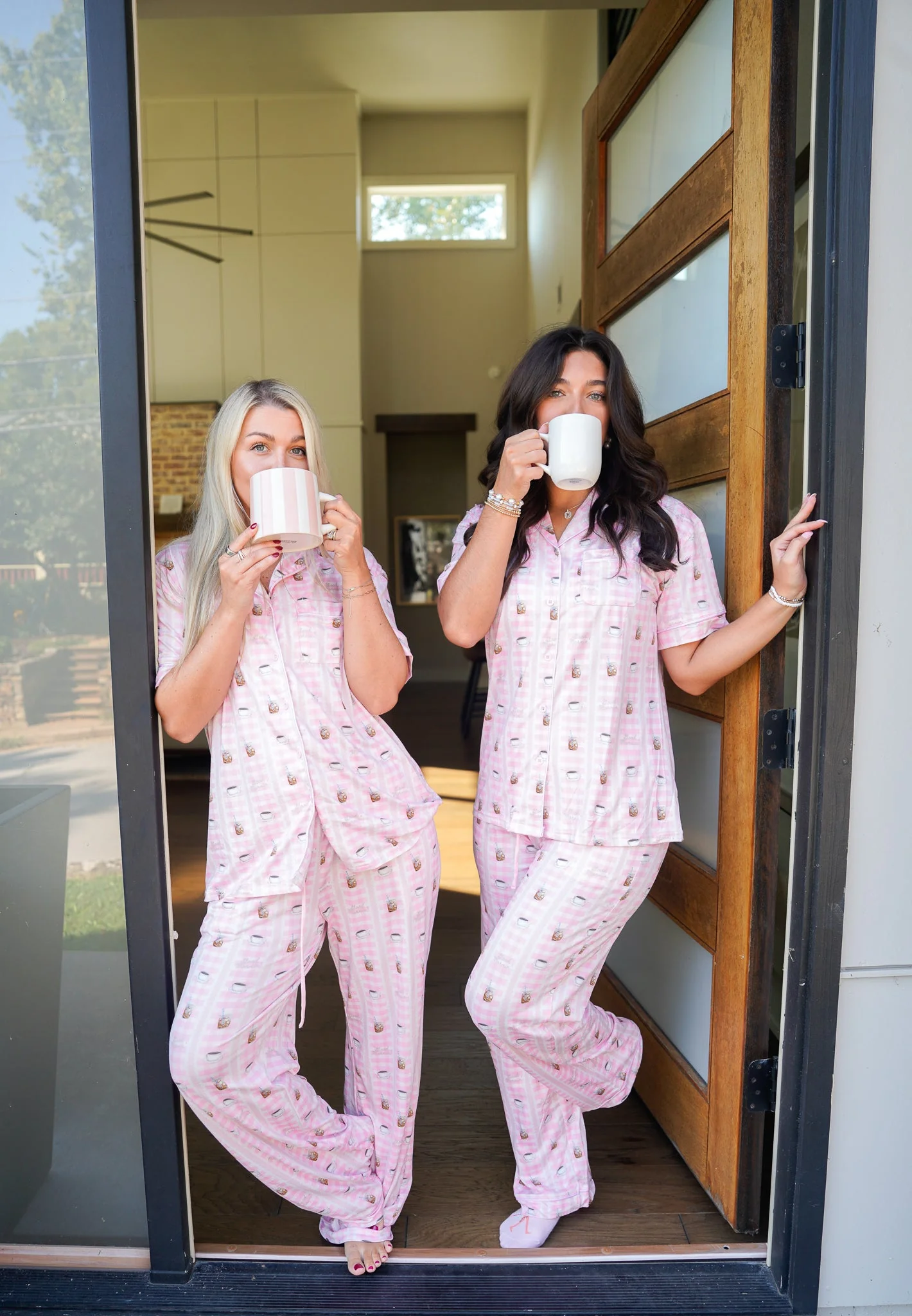 Pink Coffee - Short Sleeve + Pant Pajama Set - Image 2