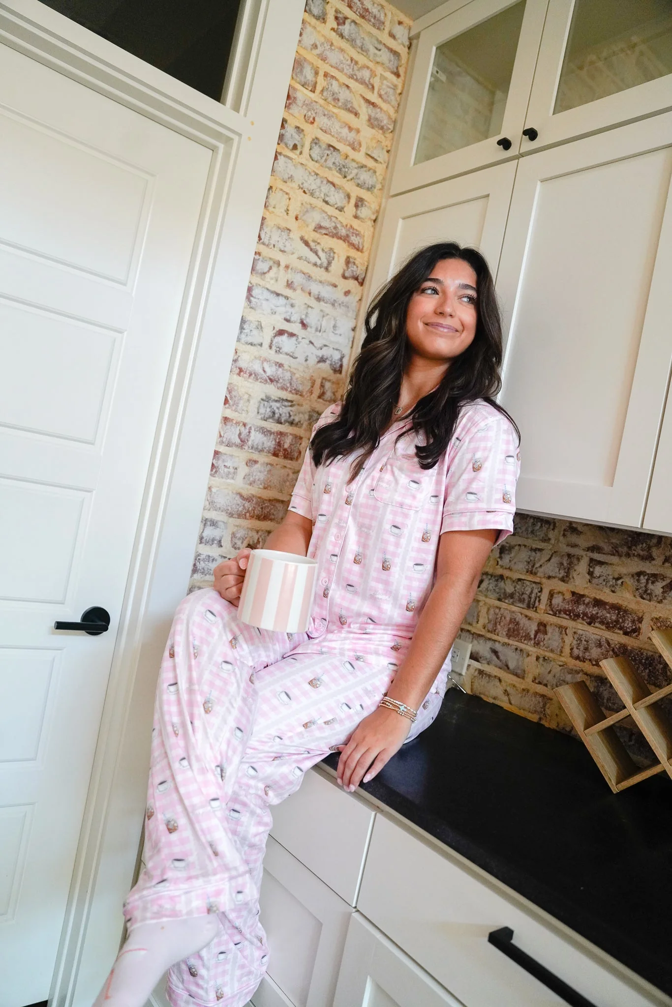 Pink Coffee - Short Sleeve + Pant Pajama Set - Image 9