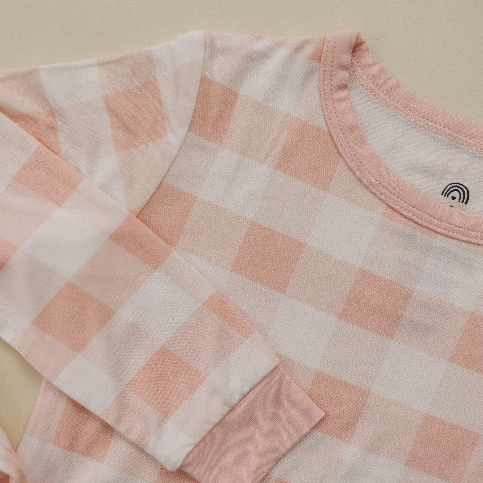 Pink Gingham 2pc Bamboo Pajamas - Image 3
