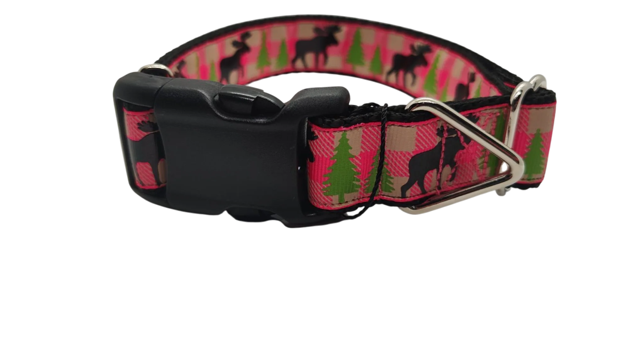 Pink Moose Nylon Dog Collar - Image 2