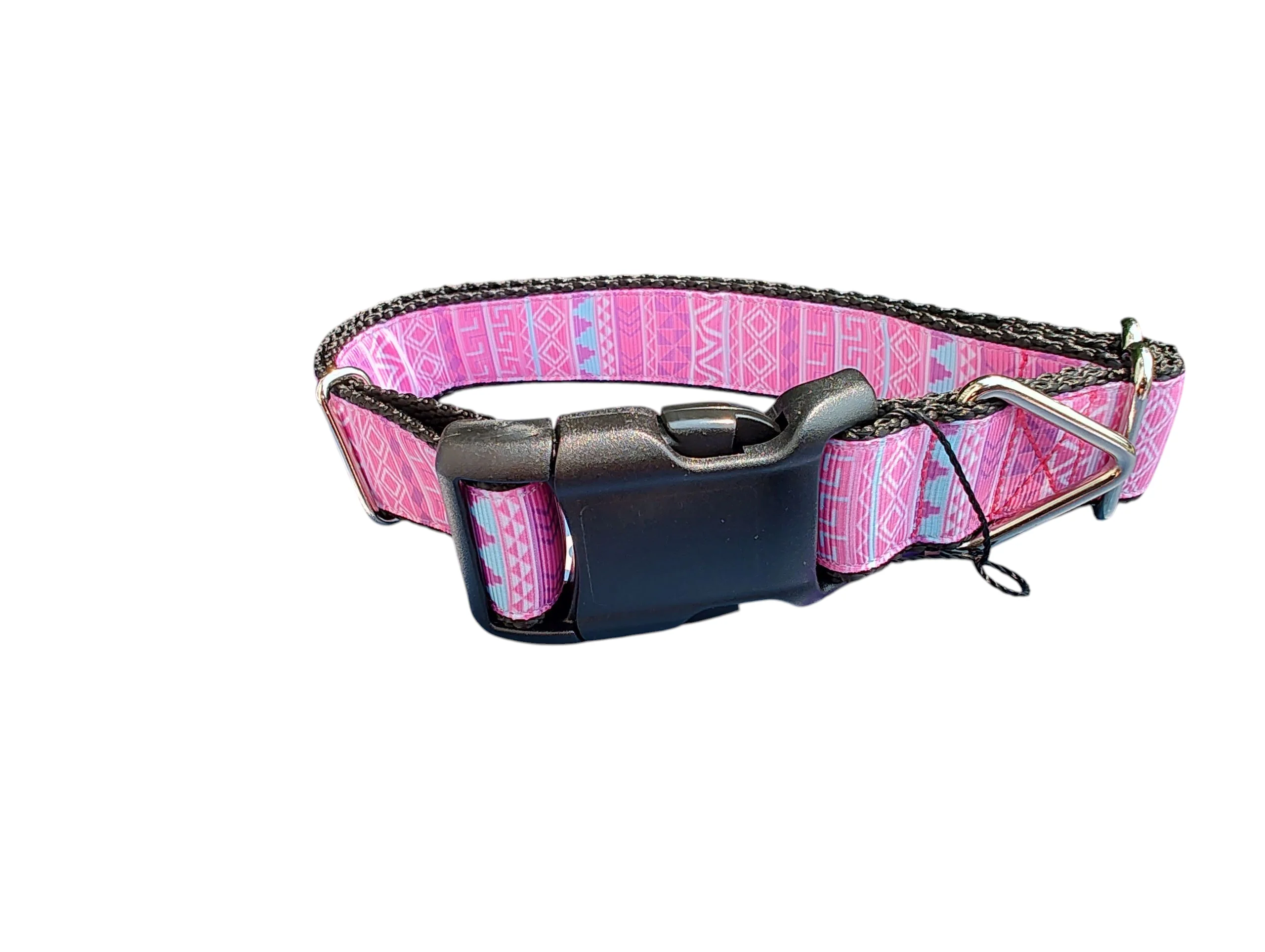 Pink Patterns Nylon Dog Collar - Image 2