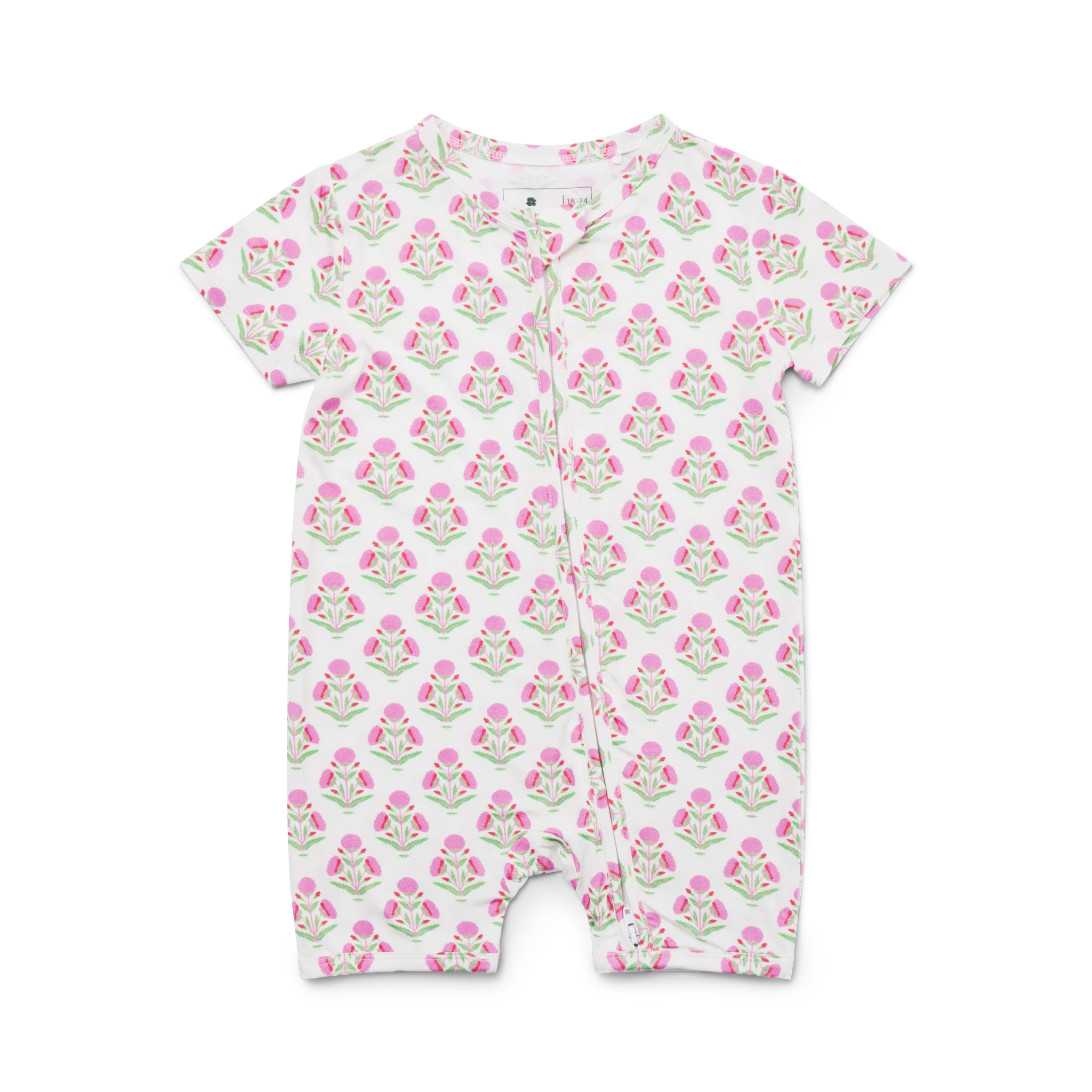 Pink Posy Short Sleeve & Shorts Bamboo Sleeper - Image 2