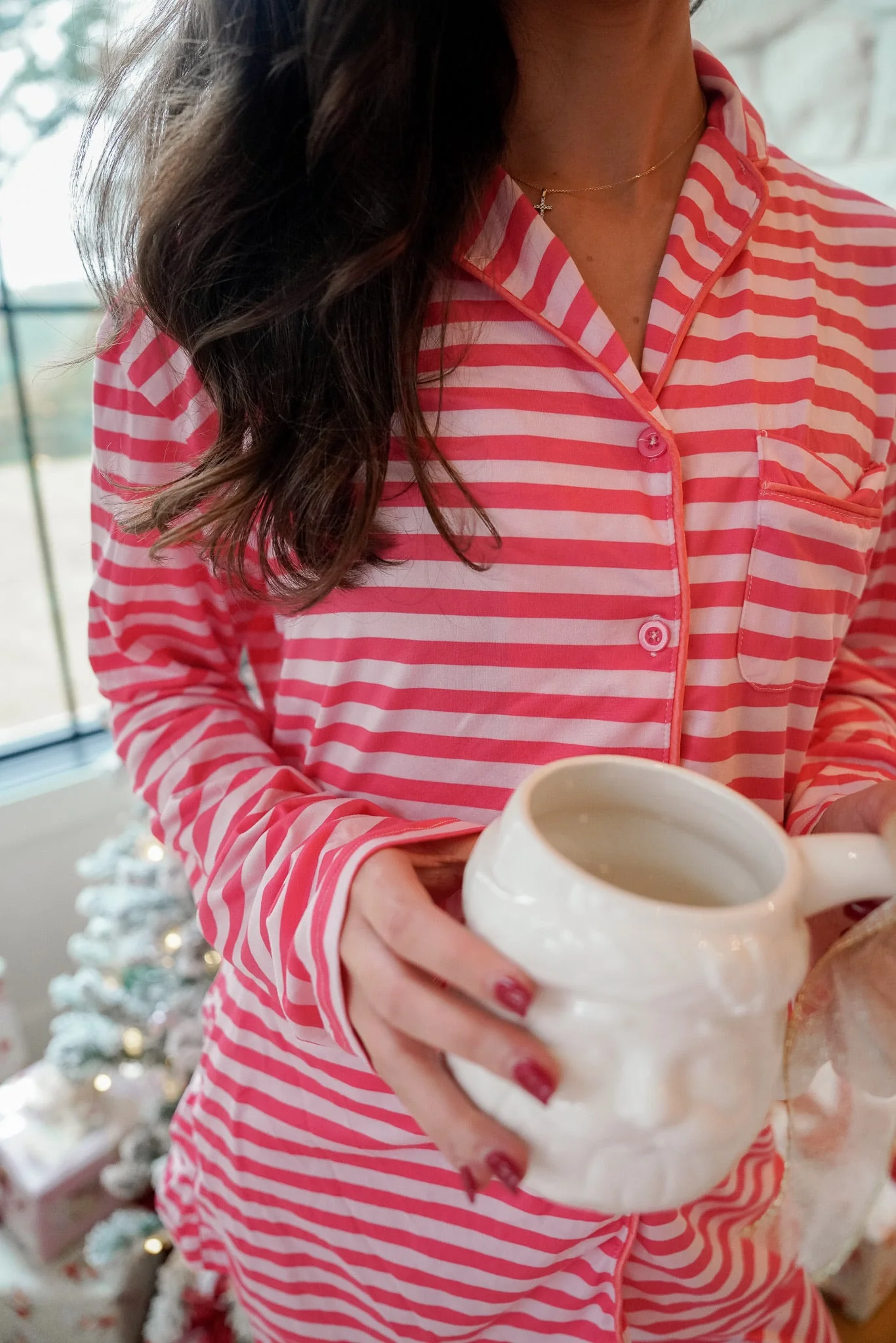 Pink & Red Stripes - Long Pajama Set - Image 12