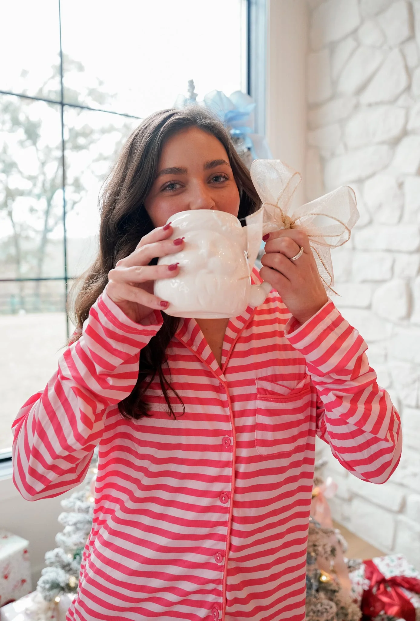 Pink & Red Stripes - Long Pajama Set - Image 17