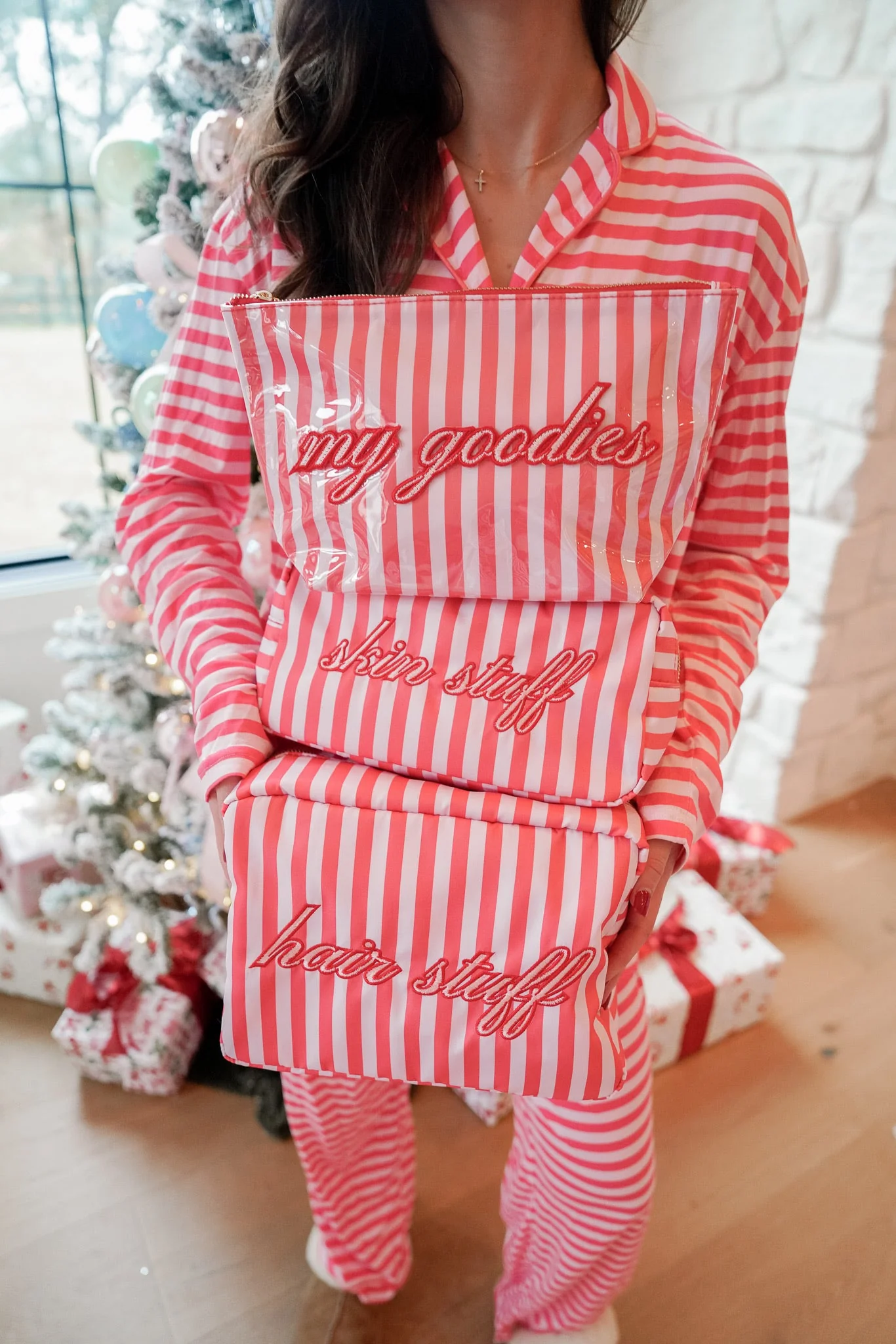 Pink & Red Stripes - Long Pajama Set - Image 18