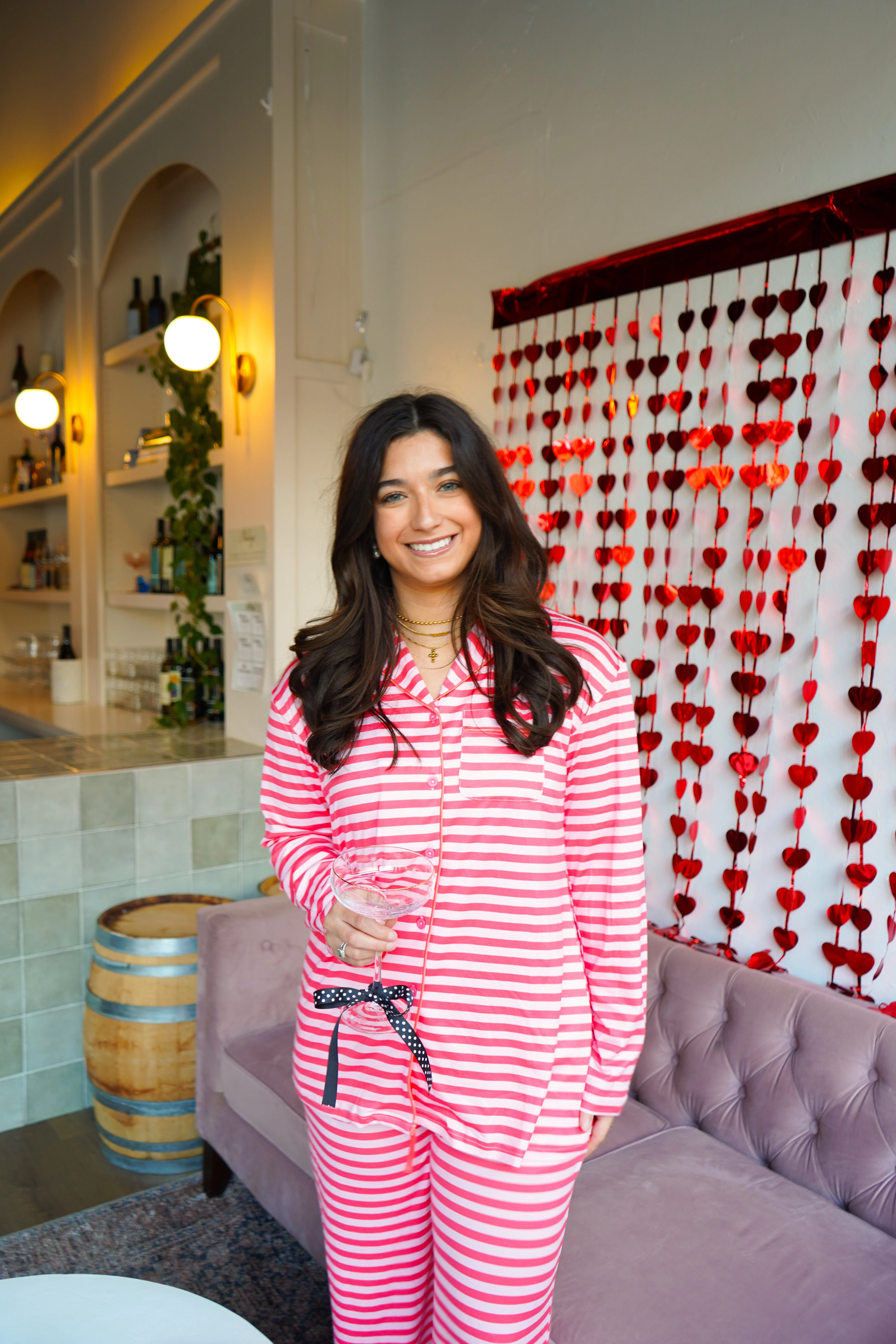 Pink & Red Stripes - Long Pajama Set - Image 5