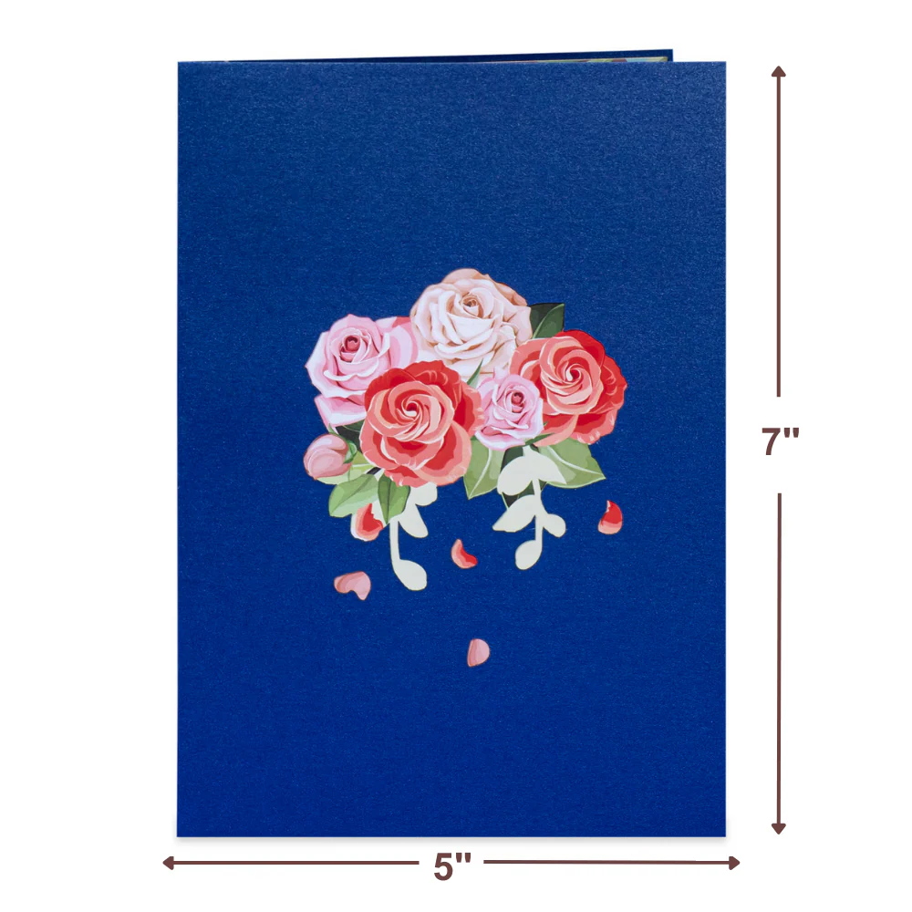 Pink Roses Pop Up Card - Image 2