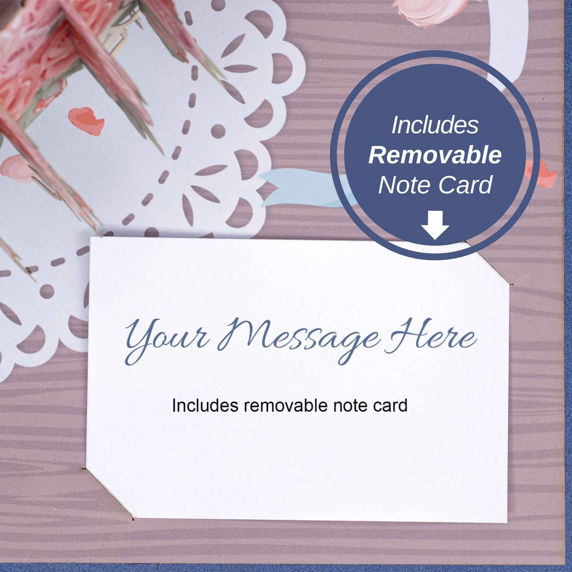Pink Roses Pop Up Card - Image 7