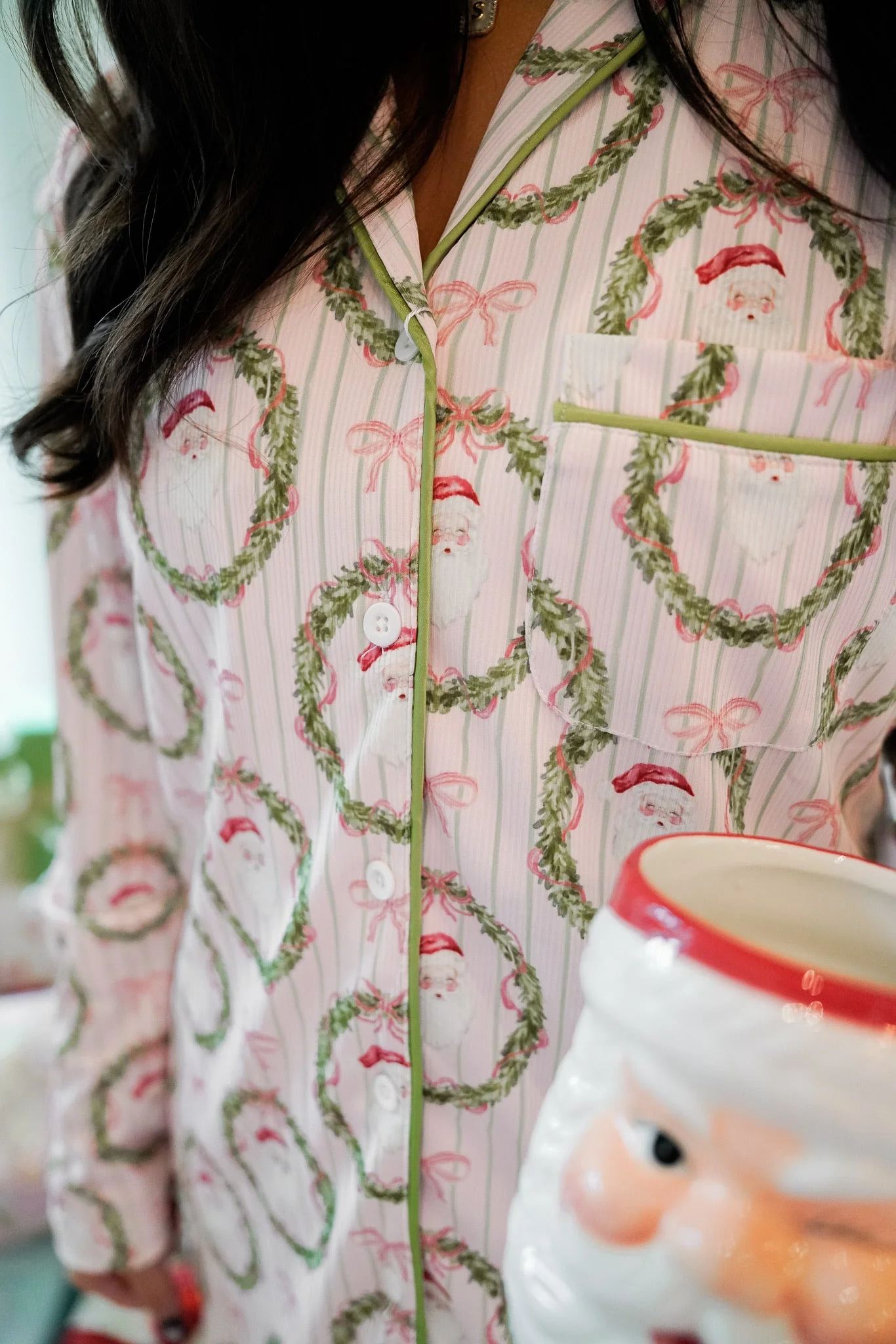 Pink Santa - Ribbed Long Pajama Set - Image 13