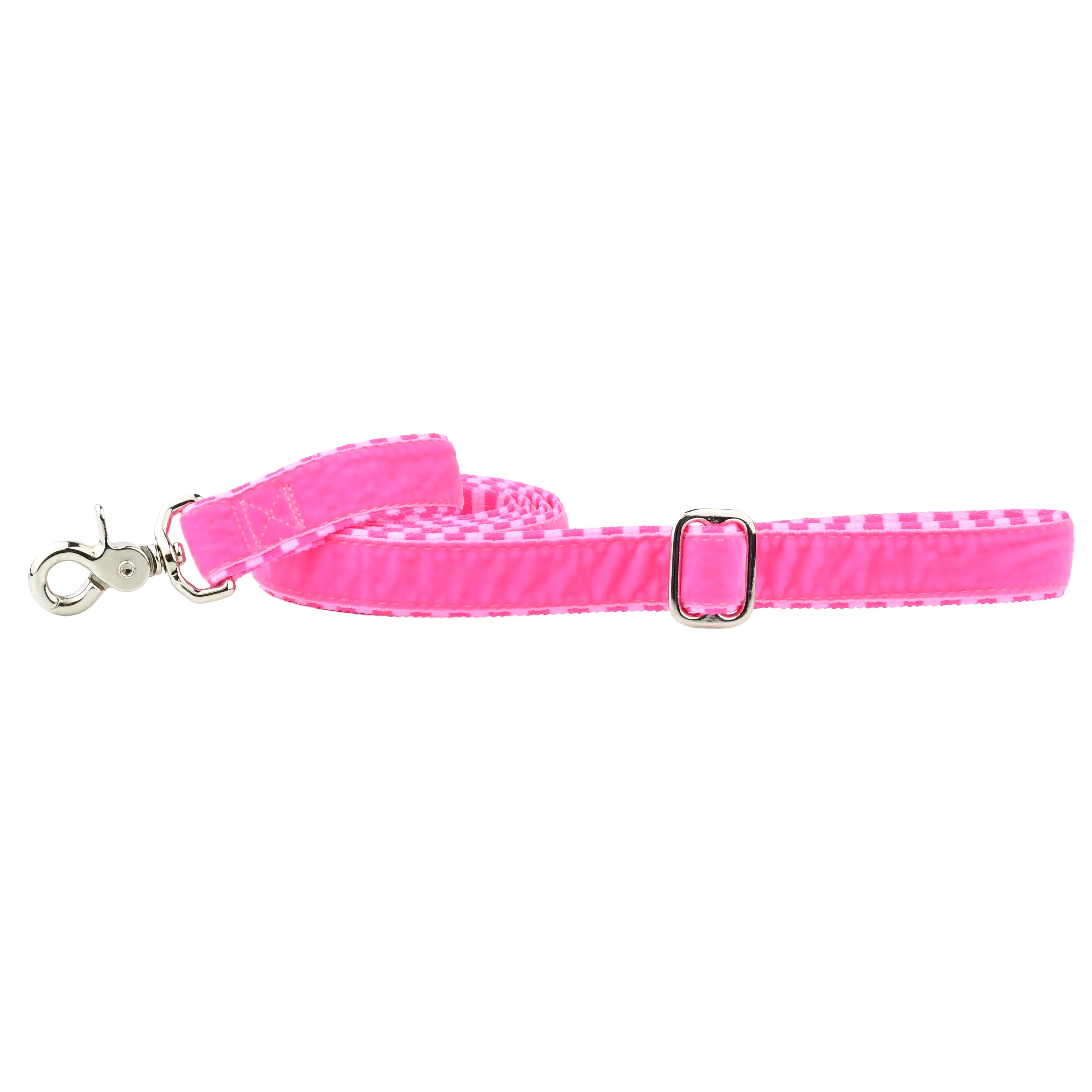 Pink Stripes Velvet Essential Dog Collar (1″ Only) - Image 3