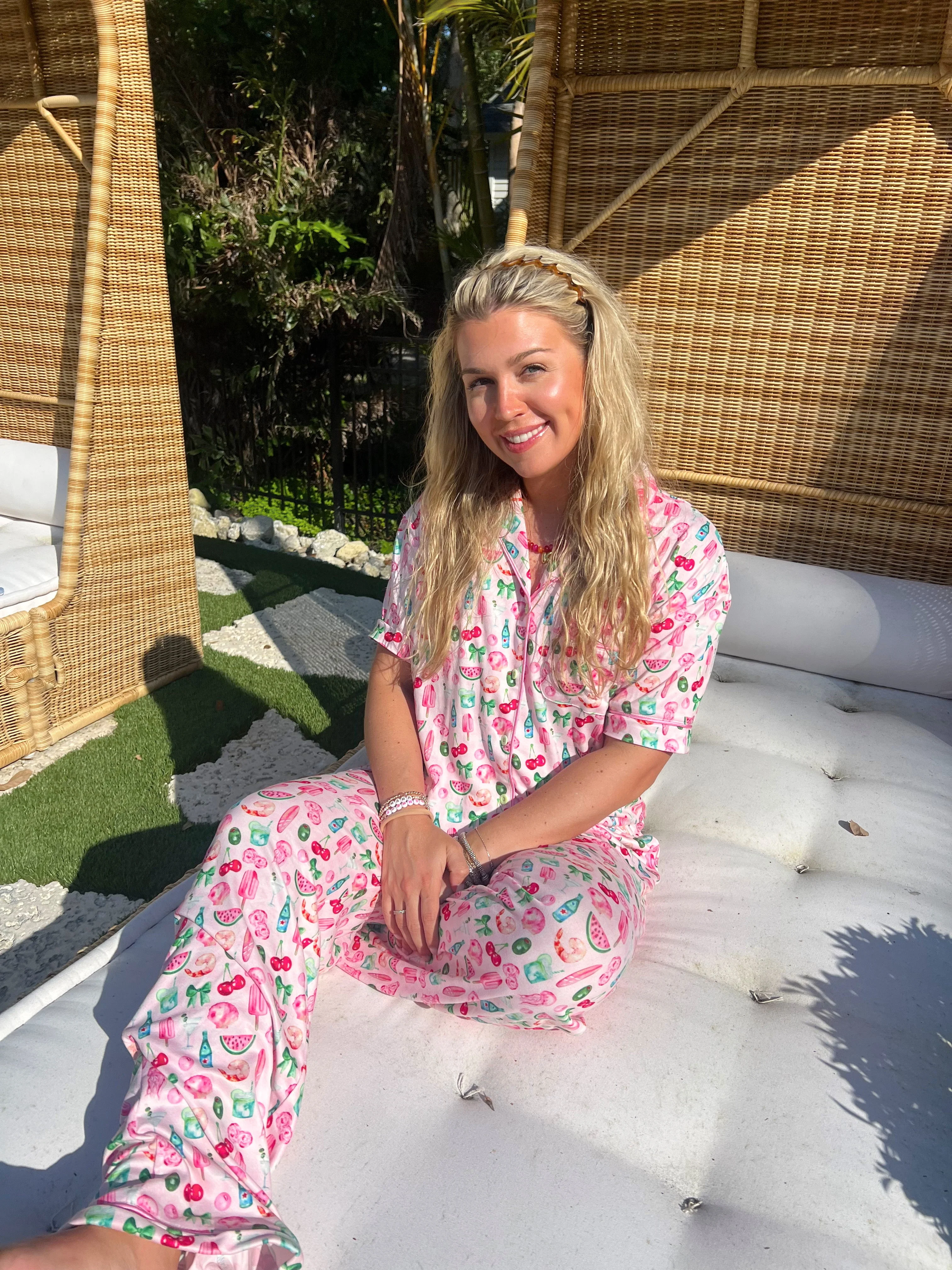 Pink Summer Spritz - Short Sleeve + Pant Pajama Set - Image 2