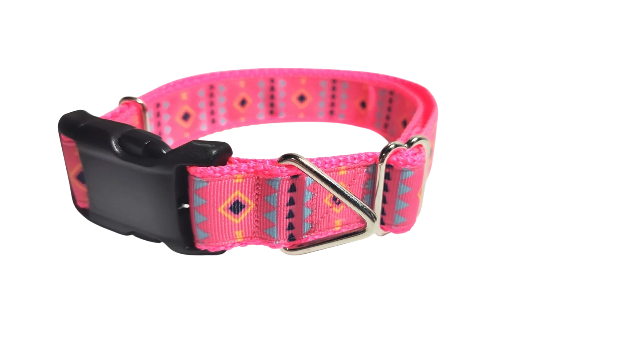 Pink Tribal 2 Nylon Dog Collar - Image 2