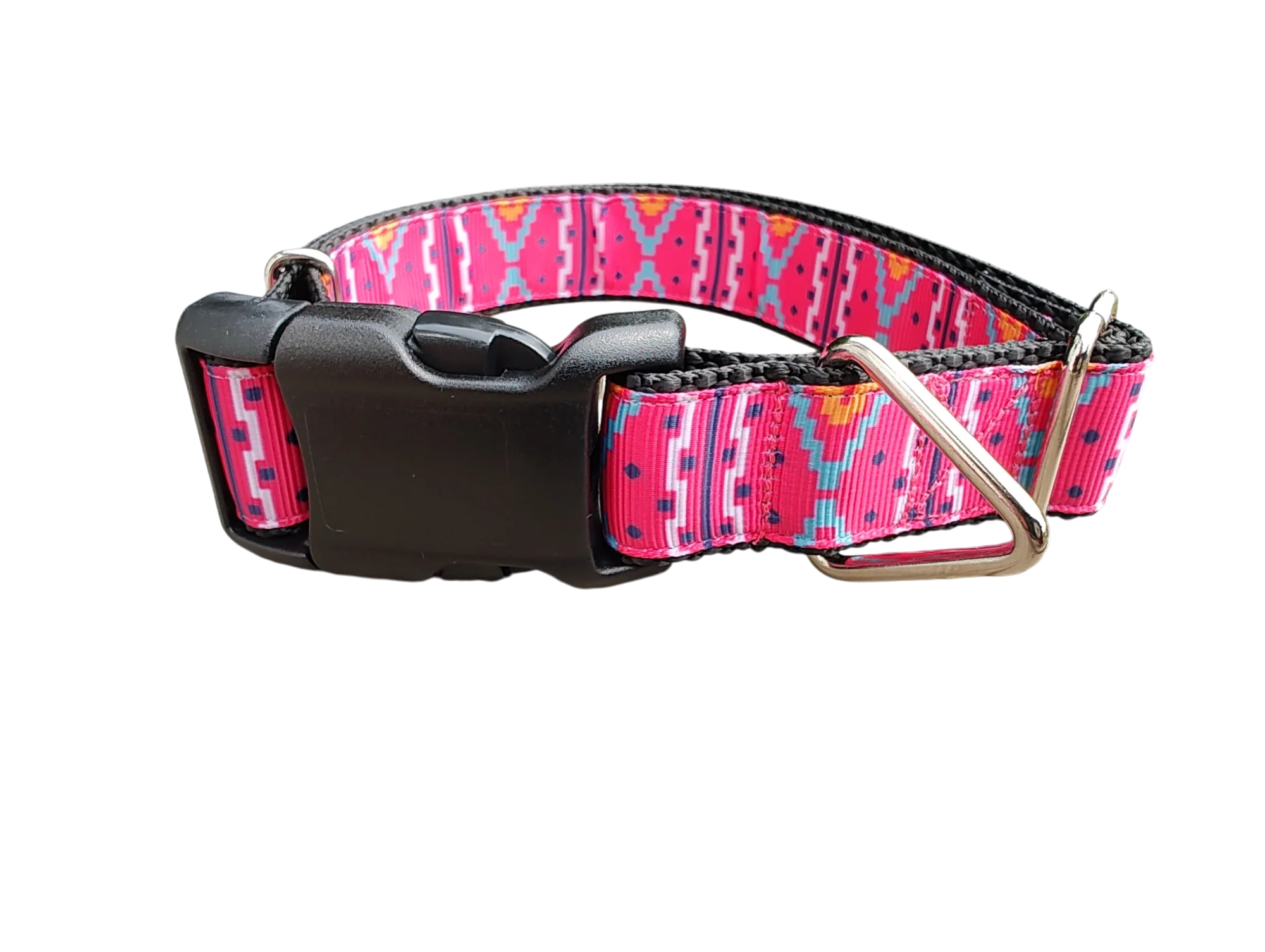 Pink Tribal Nylon Dog Collar - Image 2