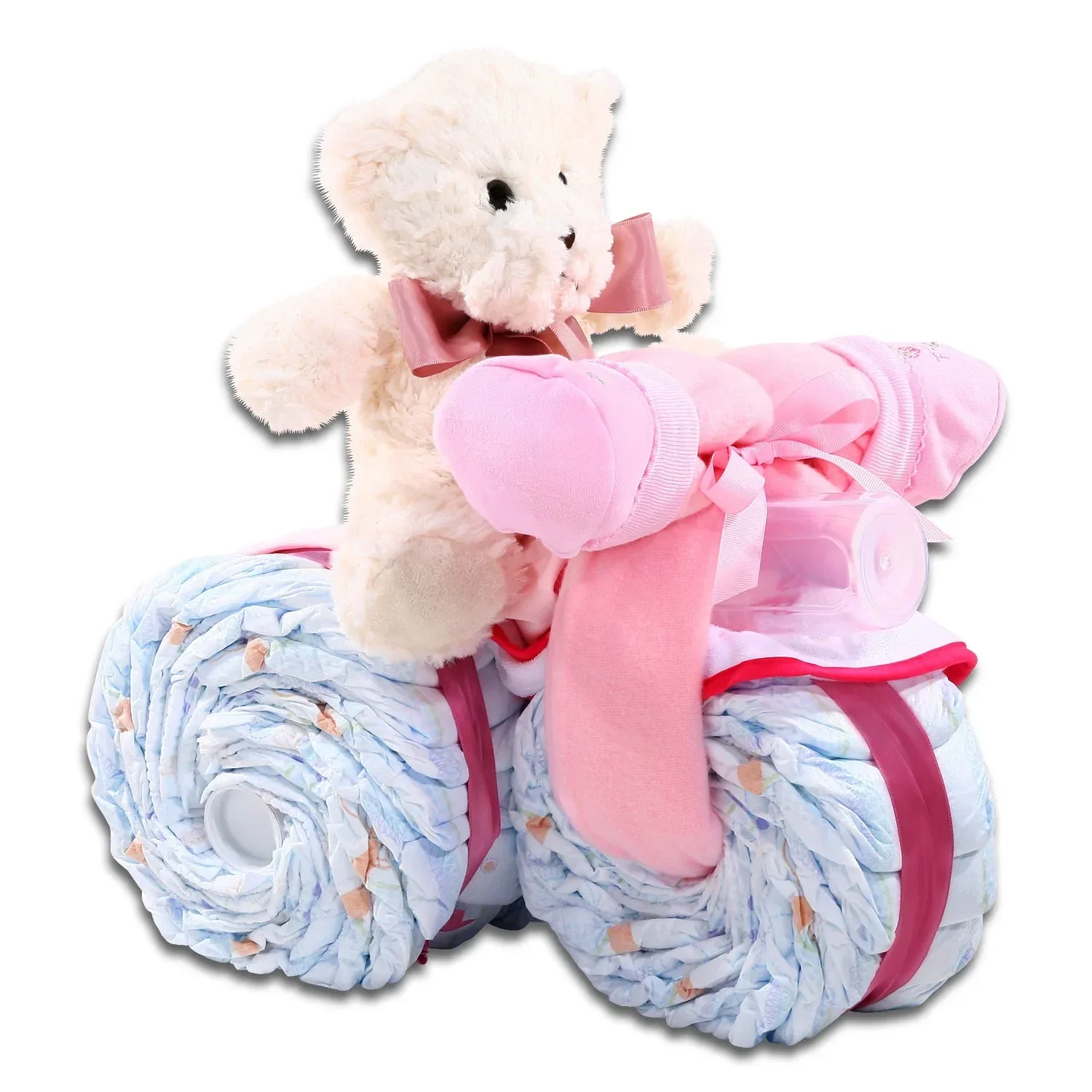 Pink Tricycle Diaper Cake Gift - Image 2