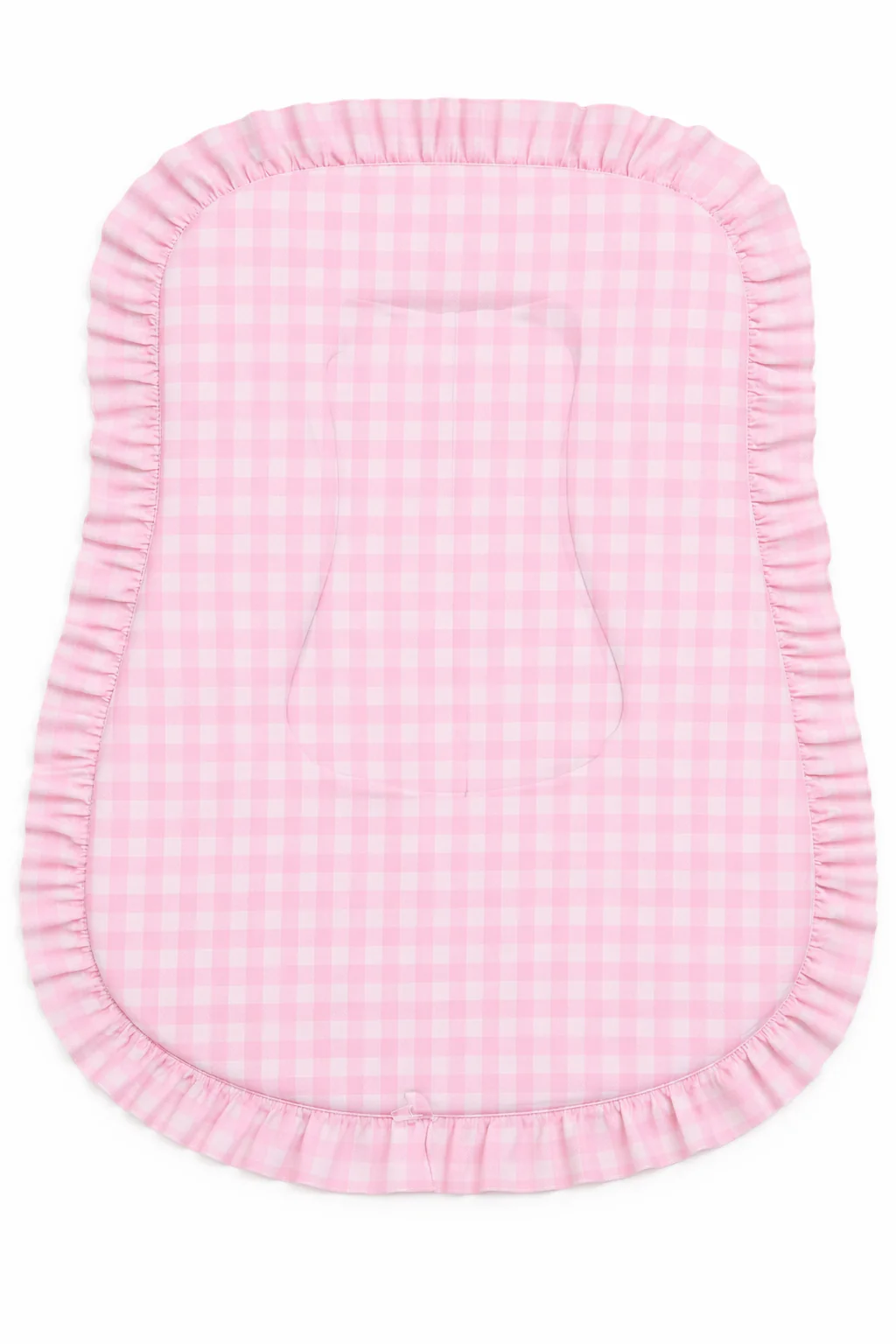 Pink White Gingham Ruffle New Lounger Curve Cover - Image 2