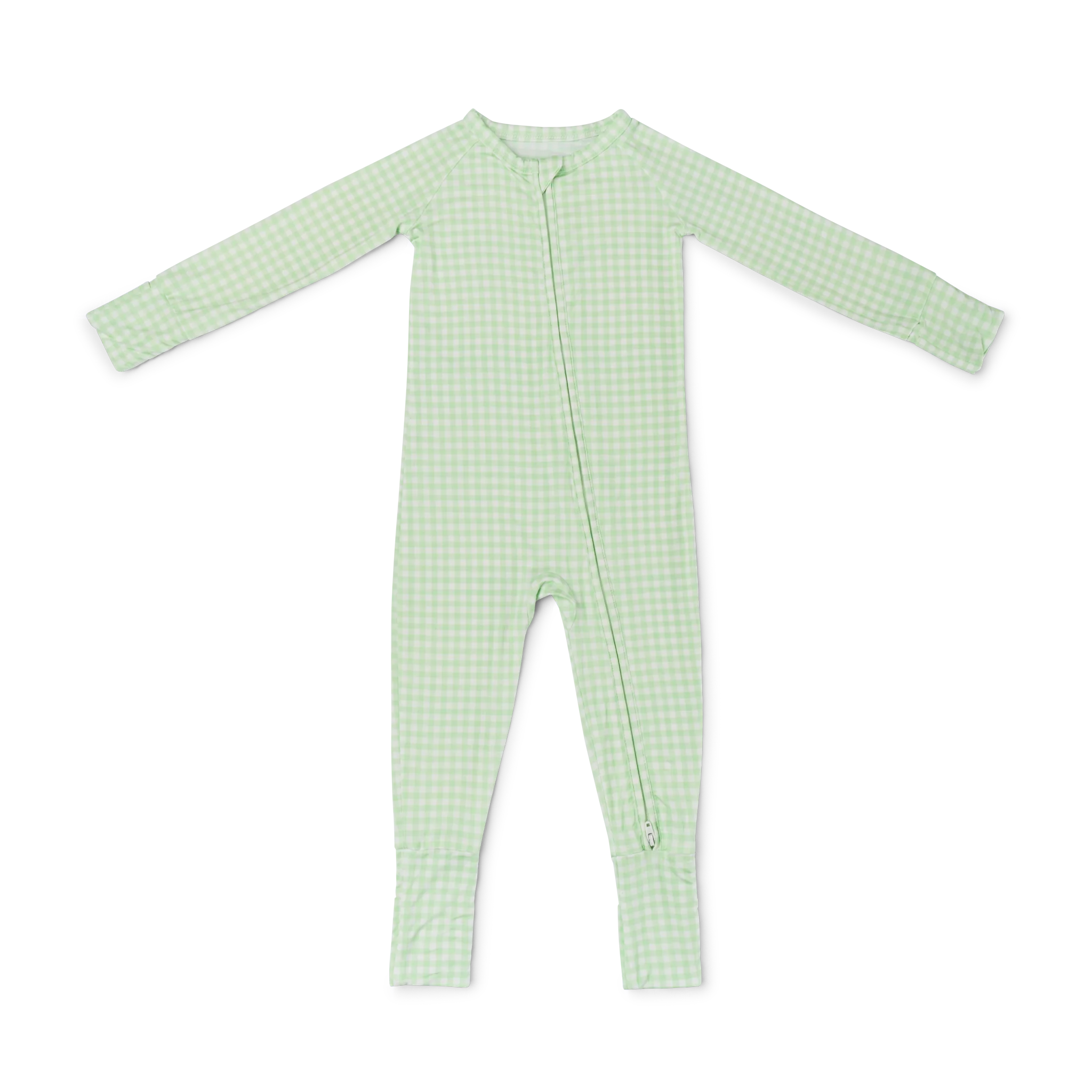 Pistachio Gingham Bamboo Sleeper - Image 2