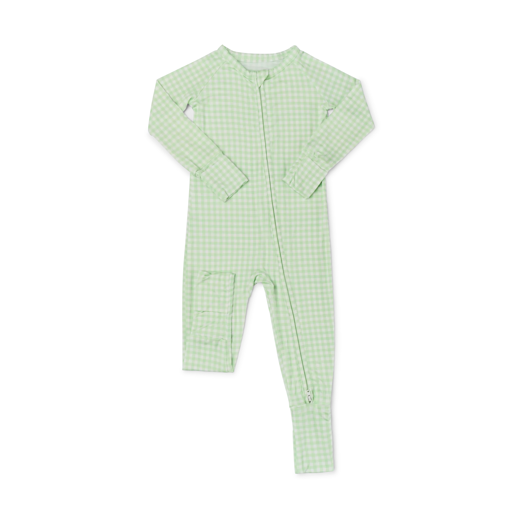 Pistachio Gingham Bamboo Sleeper - Image 6