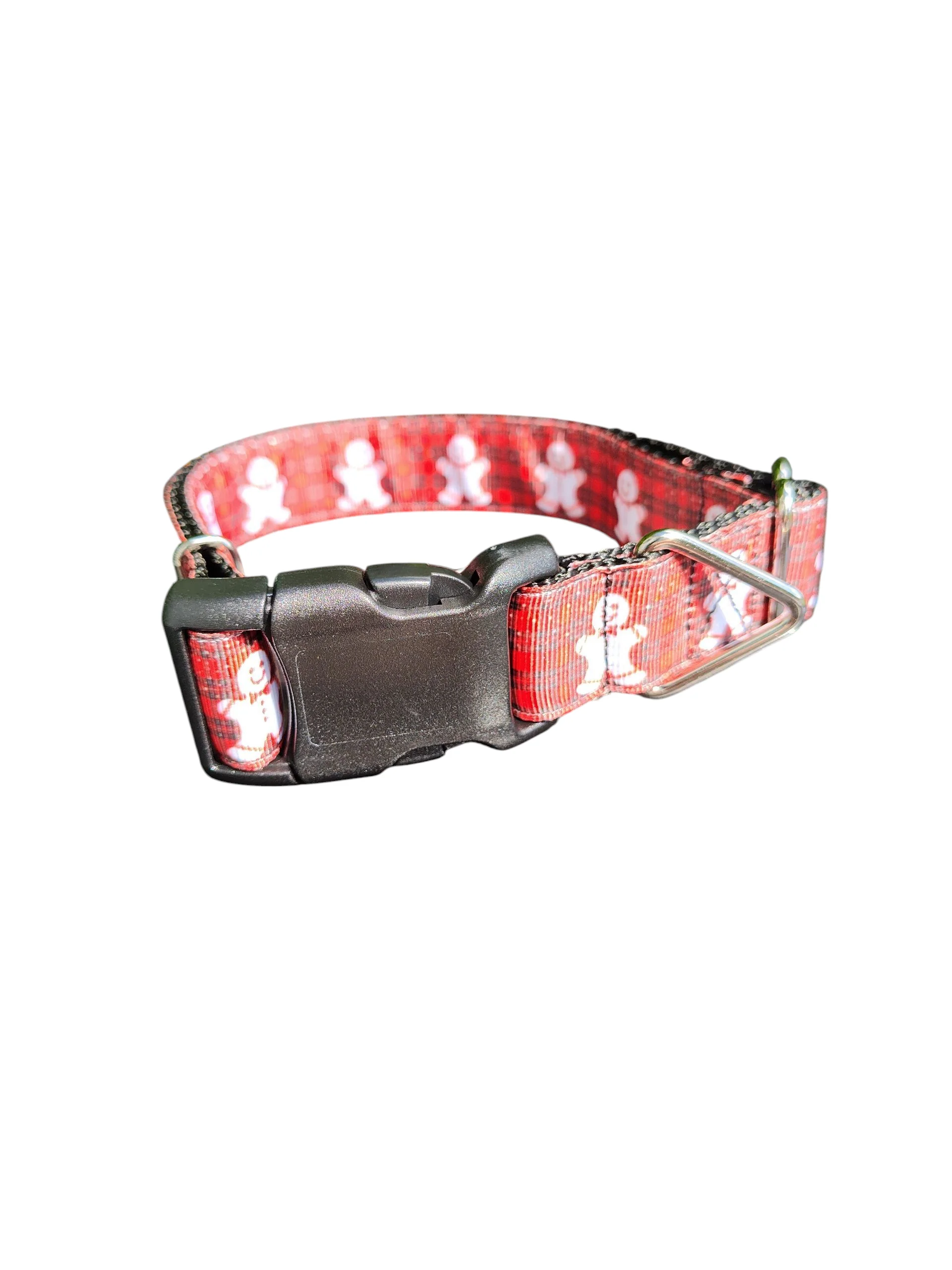 Plaid Gingerbread Man Nylon Dog Collar - Image 2