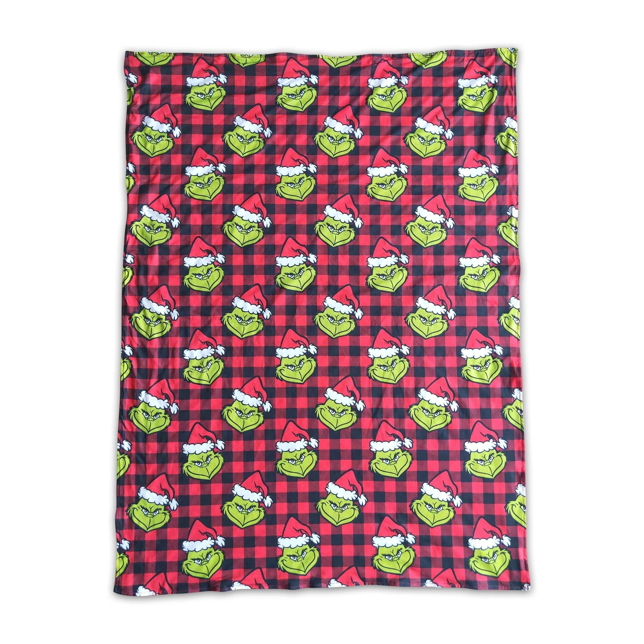 Plaid green face milk silk minky blankets - Image 2