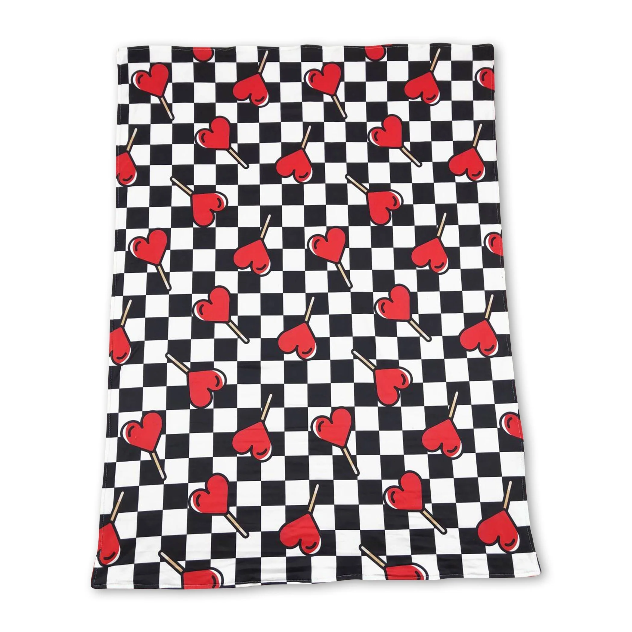 Plaid heart lollipop baby girls valentines blanket - Image 2