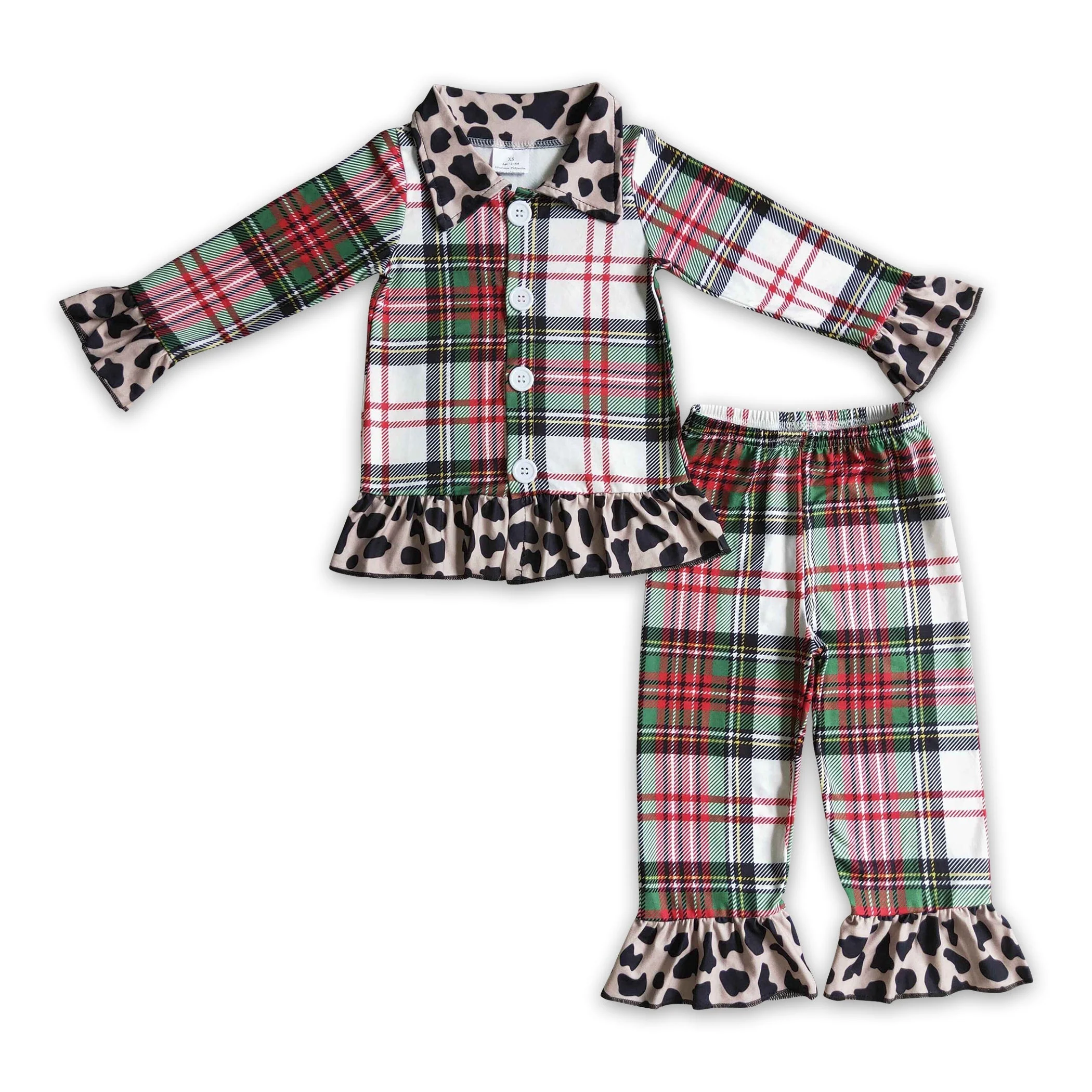 Plaid leopard  pajamas Christmas sleepwear - Image 2