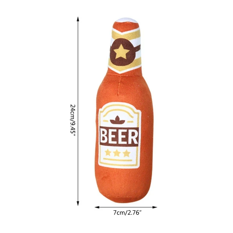 Plush Beer Bottle Dog Toy – Squeaky, Bite-Resistant, Teeth Cleaning - Image 7